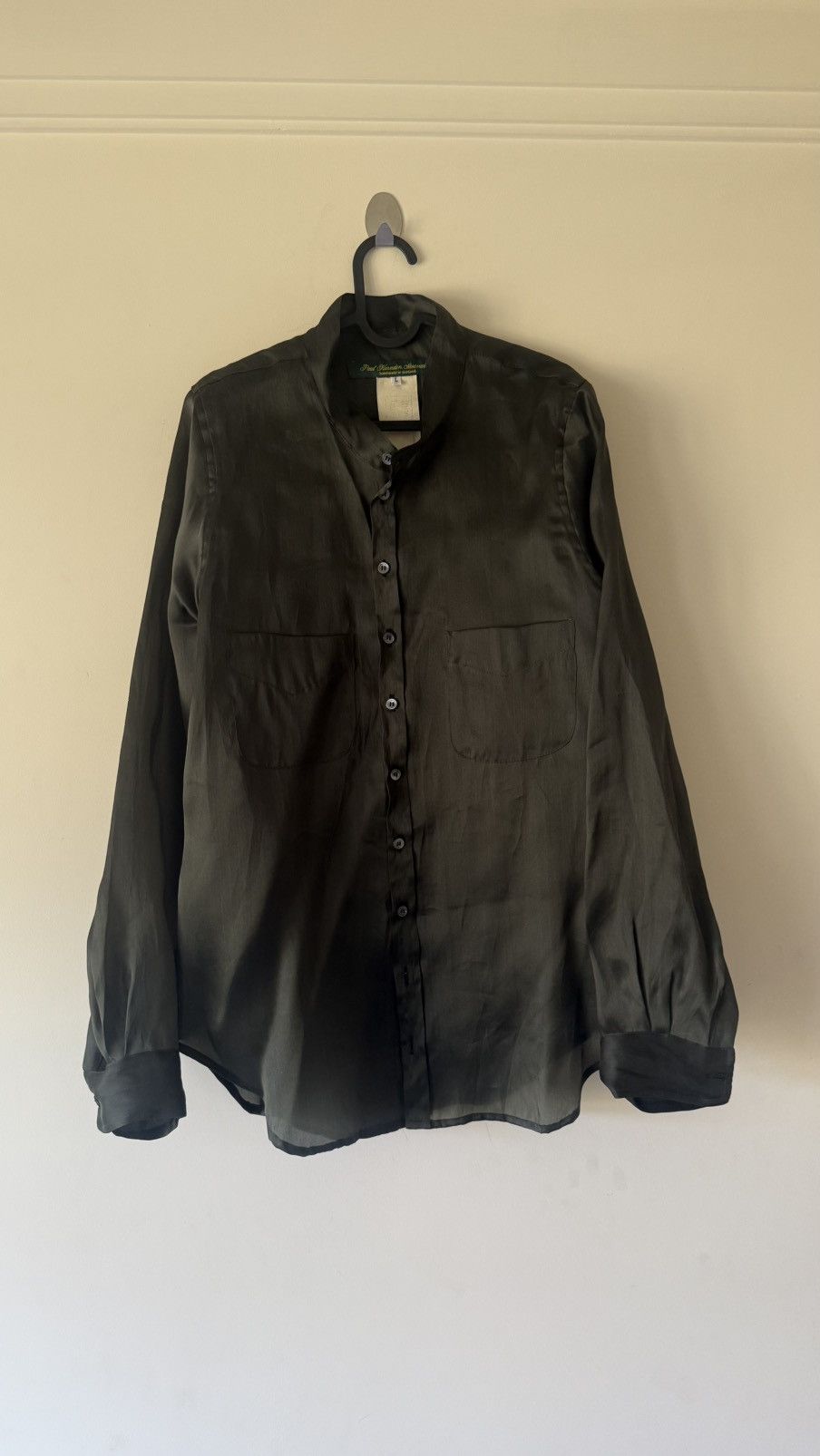 Paul Harnden Shoemakers Forest green silk shirt Size US L / EU 52-54 / 3 - 1 Thumbnail