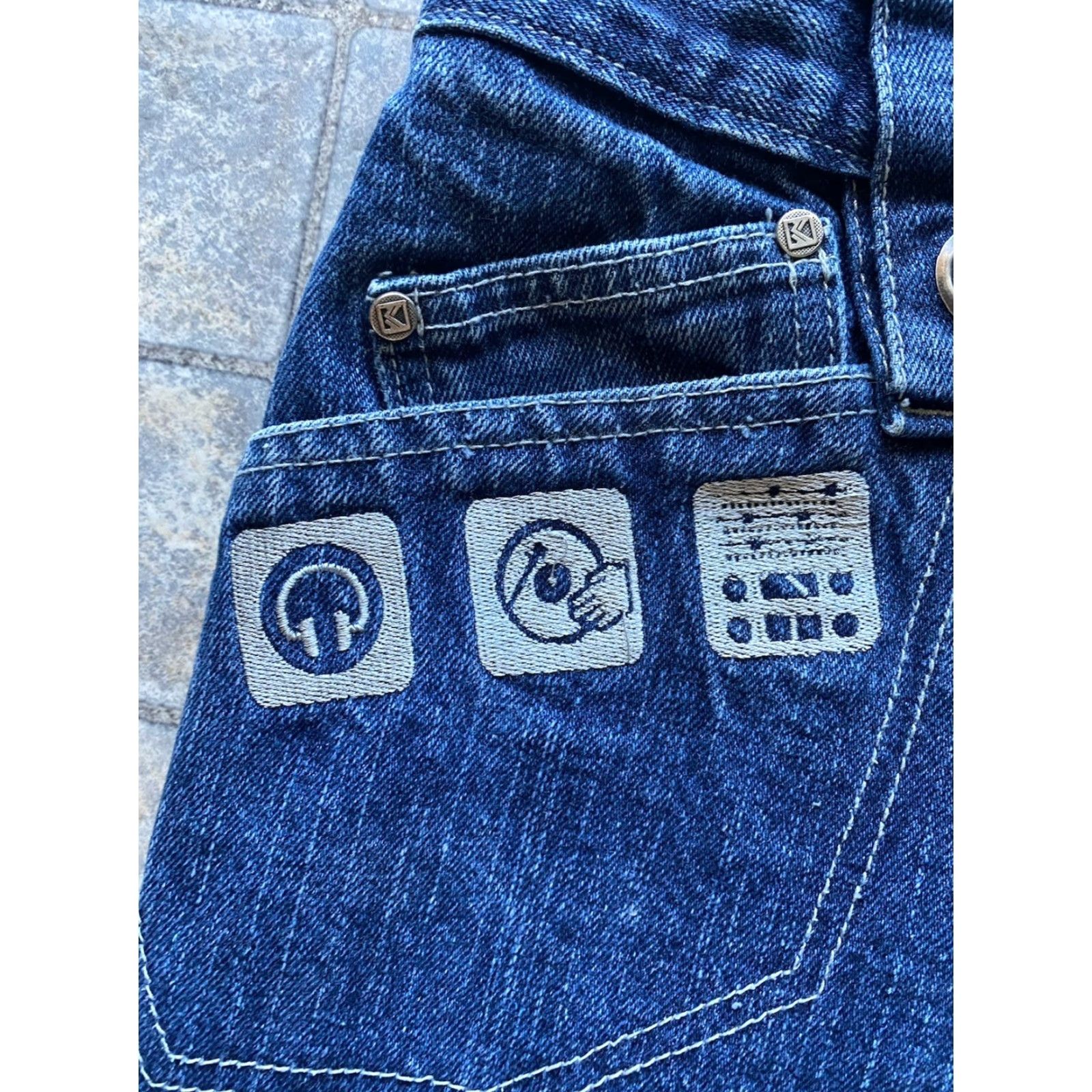 Denime VINTAGE Kani Denim Jeans Shorts Men 34 Blue DJ Embroidered Logo Headphone Size US 34 / EU 50 - 3 Thumbnail