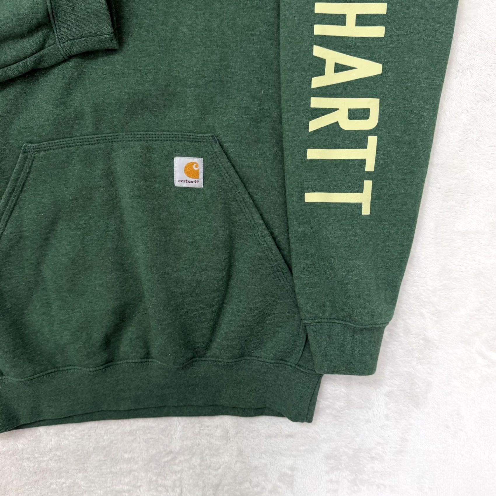 Carhartt Carhartt Hoodie Sweatshirt Mens Small Green Logo Fleece Pullover Crew Neck Pockets Graphic Print Relaxed Fit Size US S / EU 44-46 / 1 - 4 Thumbnail