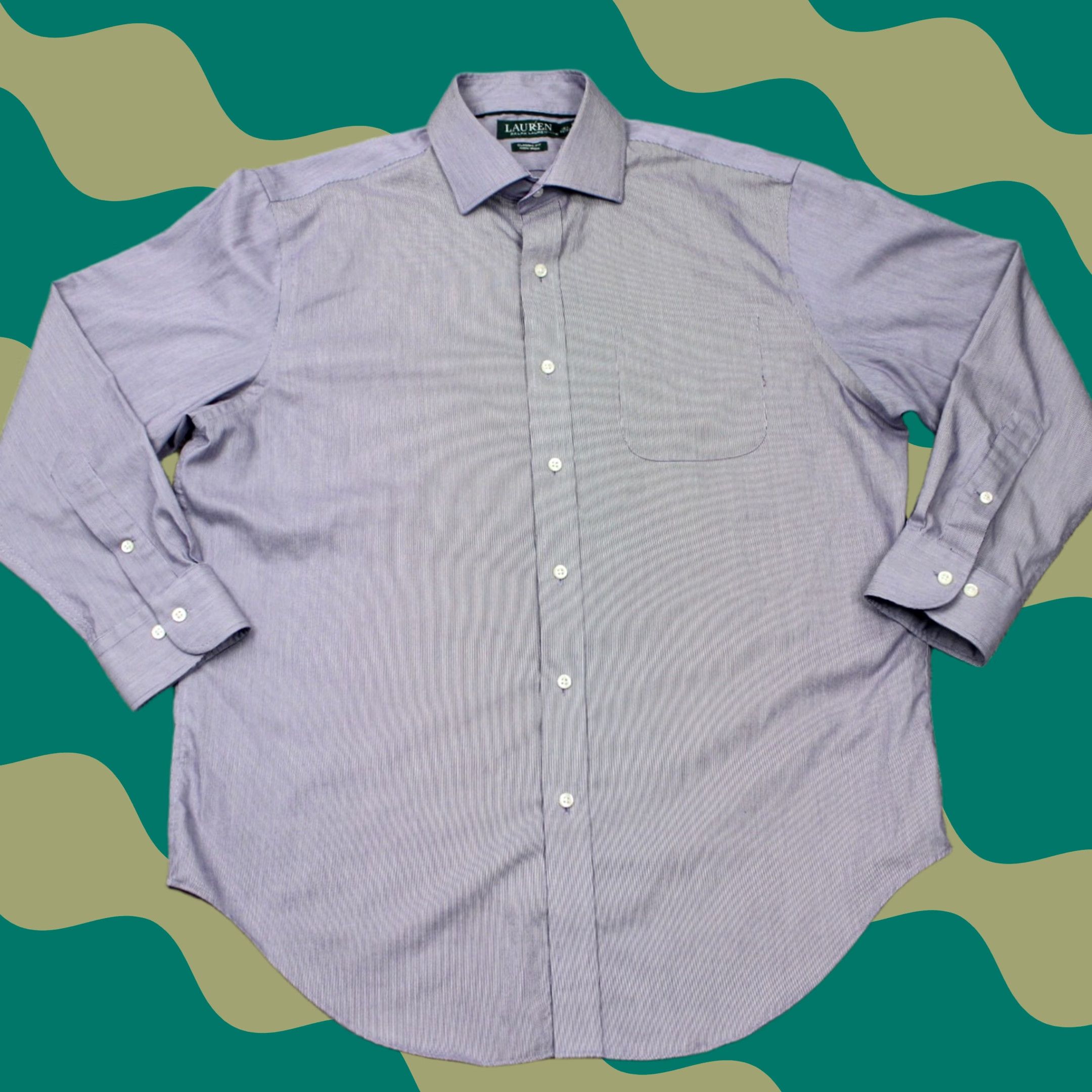 Ralph Lauren LAUREN Ralph Lauren Shirt Mens 16 1/2 32/33 Purple Classic Fit Non Iron L/S Shirt Regular 100% Cotton Dress Shirt Mens Redefine Build? Size US XL / EU 56 / 4 - 1 Thumbnail