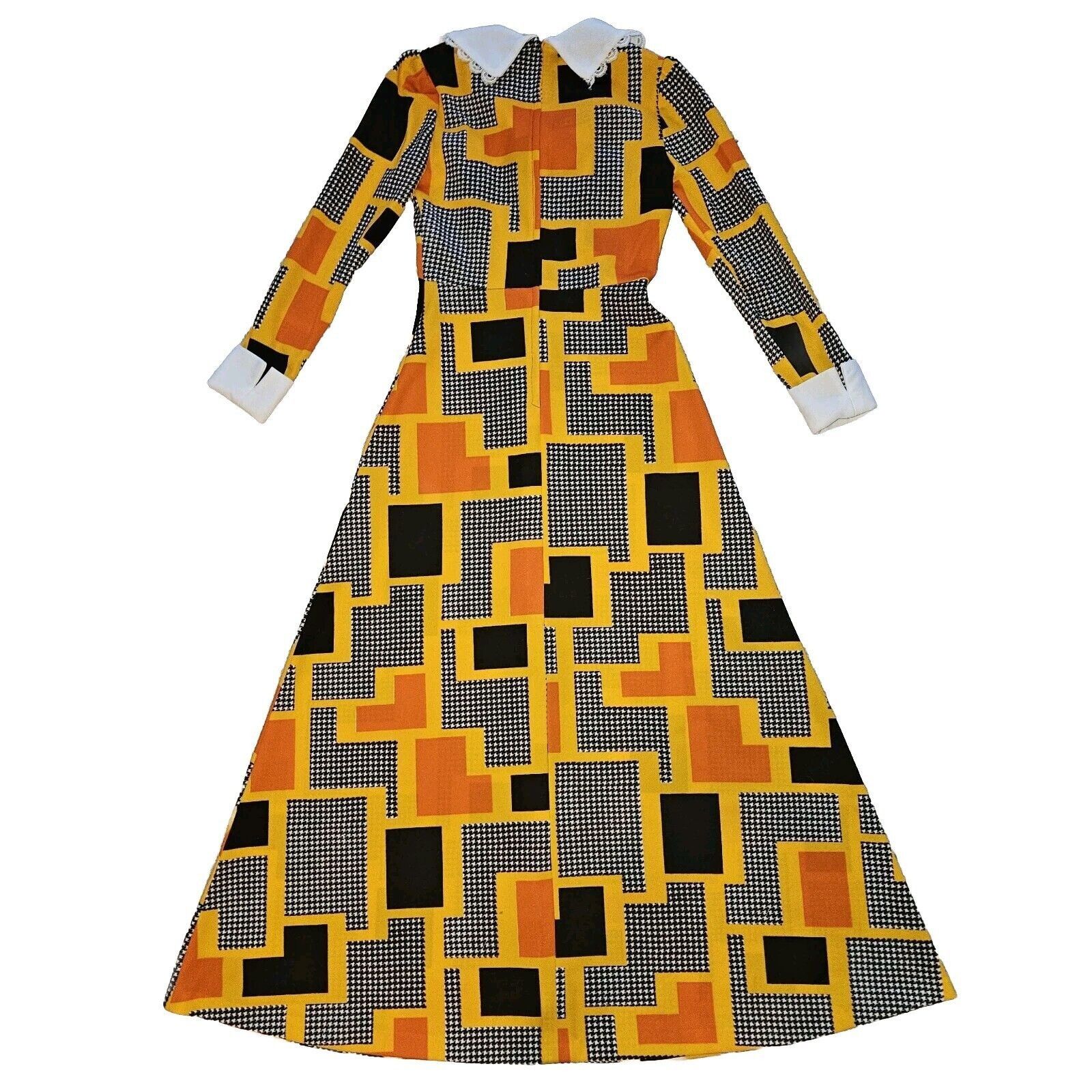 Vintage Vintage Psychedelic Dress Womens 12 Flashy Orange Yellow Geo Size S / US 4 / IT 40 - 12 Thumbnail