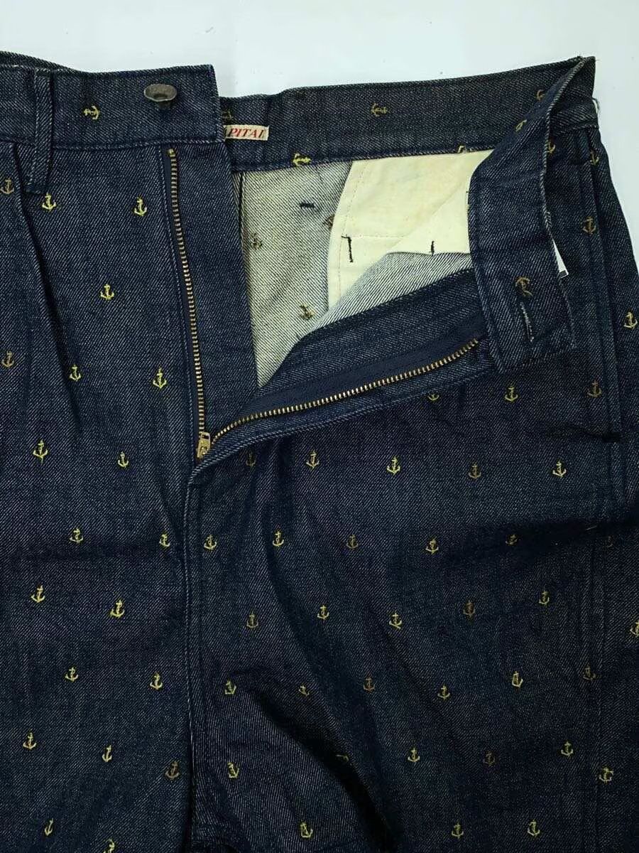 Kapital Embroidered Anchor Sailor Denim Shorts Size US 28 / EU 44 - 3 Thumbnail
