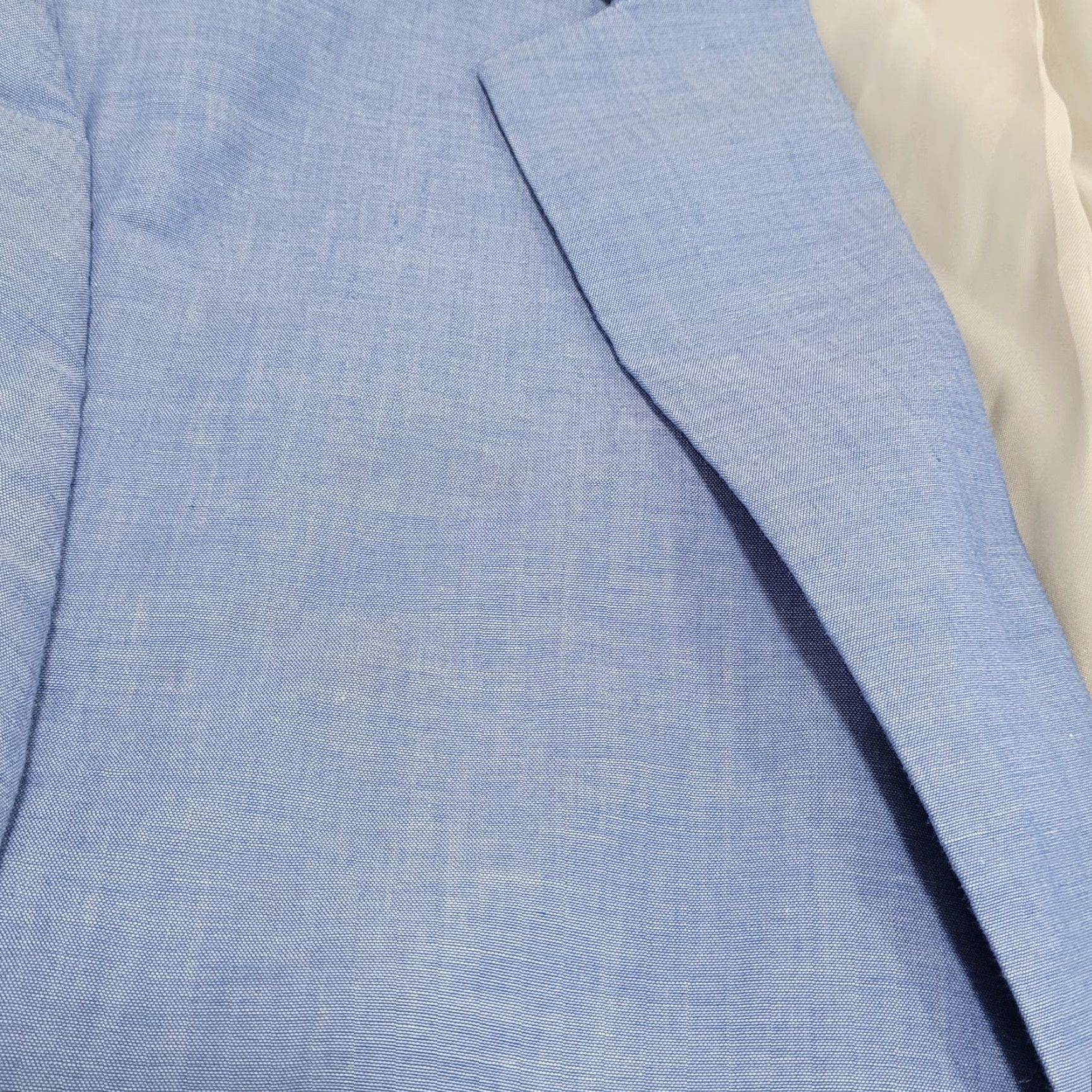Doublet Alan Flusser Blue Cotton 2 Button Double Vent Sport Coat Blazer 40R Mens Regular Notch - 2 Piece, Solid, Preppy, Business Casual Size 40R - 5 Thumbnail