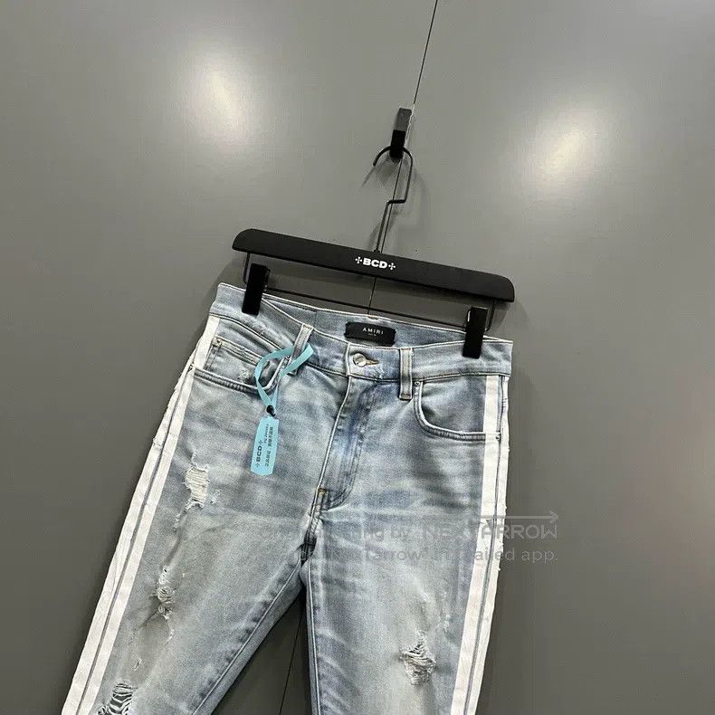 Amiri Amiri Size 30 Make old effect side striped jeans Size US 30 / EU 46 - 2 Thumbnail