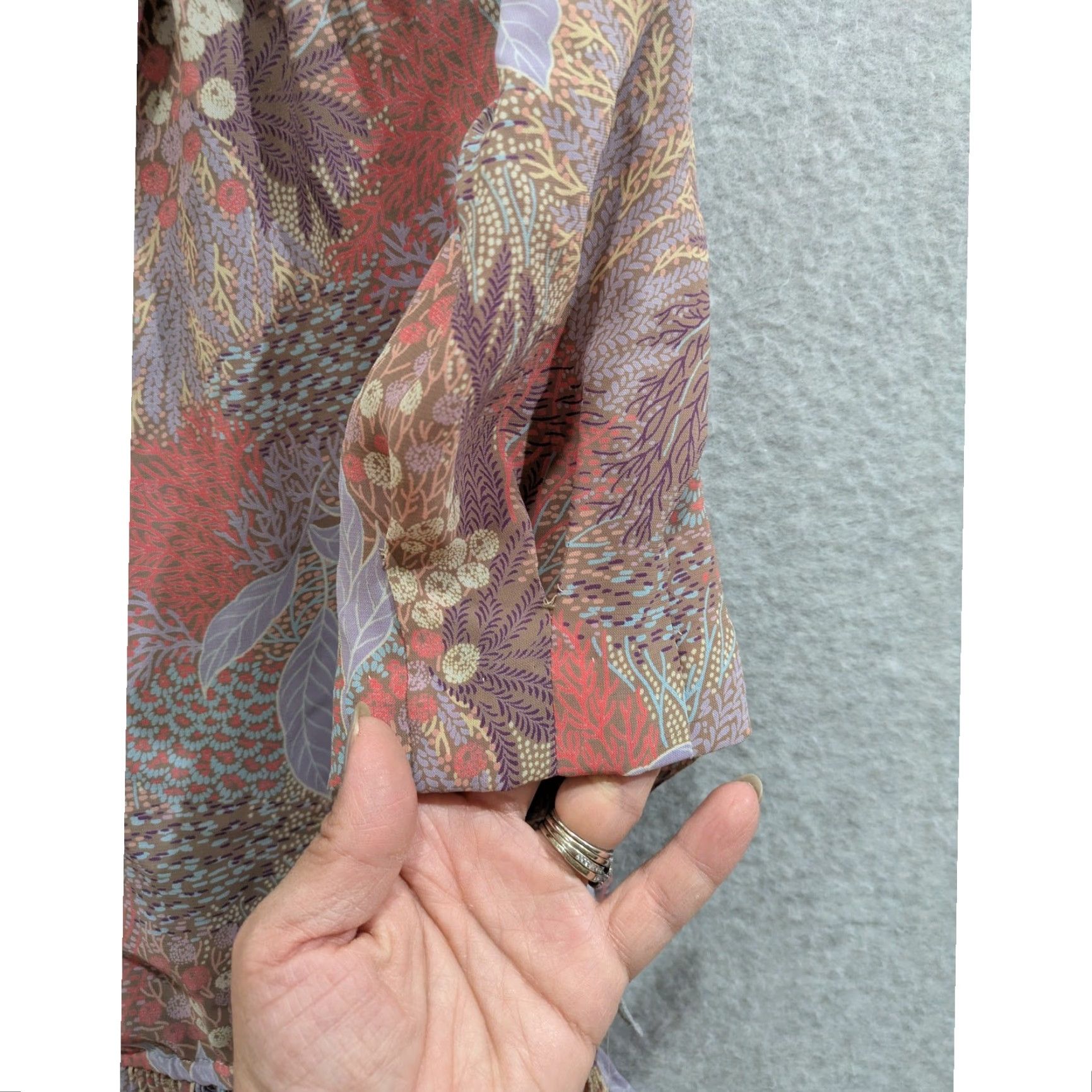 Vintage Leslie Fay Blouse Women M Short Sleeve Button Front Peplum Floral Pink Size M / US 6-8 / IT 42-44 - 5 Thumbnail