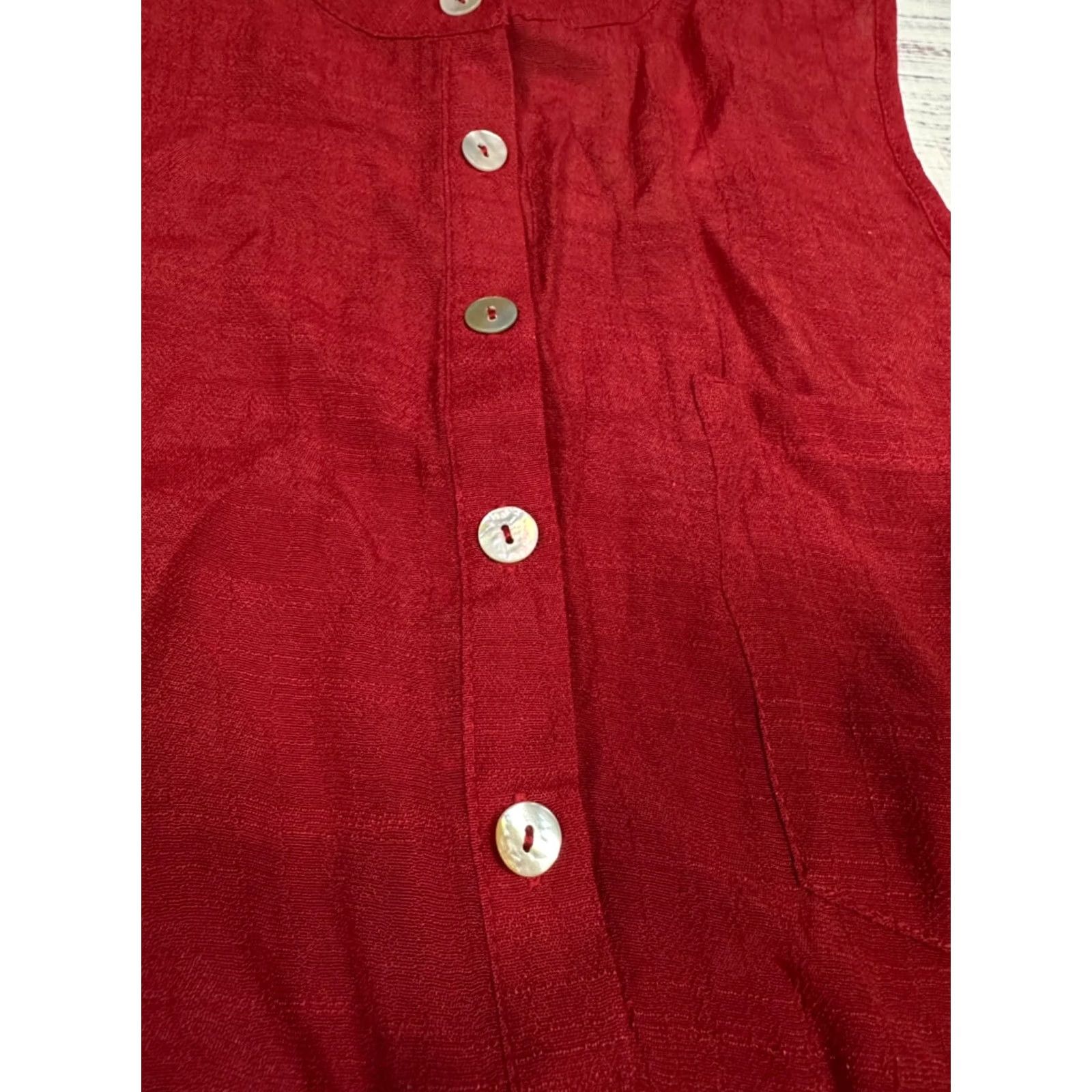 Vintage About A Girl Tank XS Red Tunic Womens 1/2 Button Pullover Rayon Blend New Size XS / US 0-2 / IT 36-38 - 4 Thumbnail