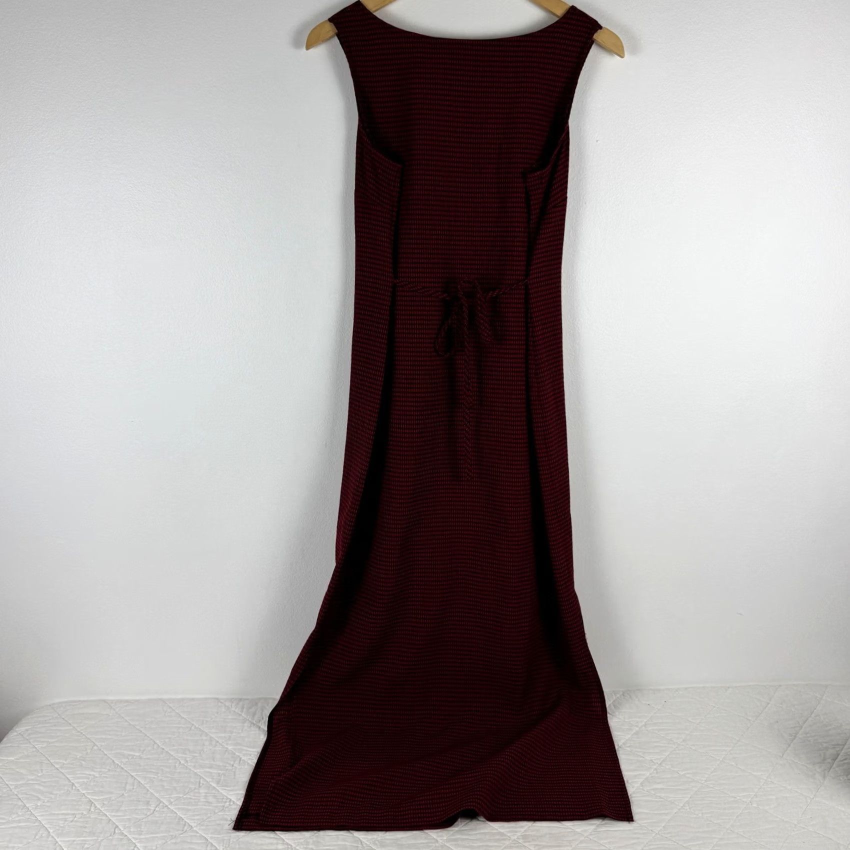 Lee VINTAGE Kathie Lee Collection Maxi Dress 90s Gingham Red Black Sz 8 Size M / US 6-8 / IT 42-44 - 2 Thumbnail