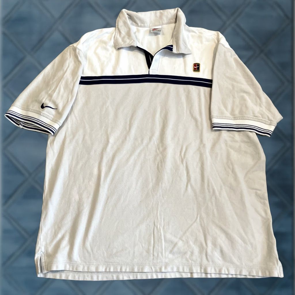 Nike VINTAGE Nike Polo Shirt White Tag 90s Large Mens Short Sleeve Solid White) Size US L / EU 52-54 / 3 - 1 Thumbnail