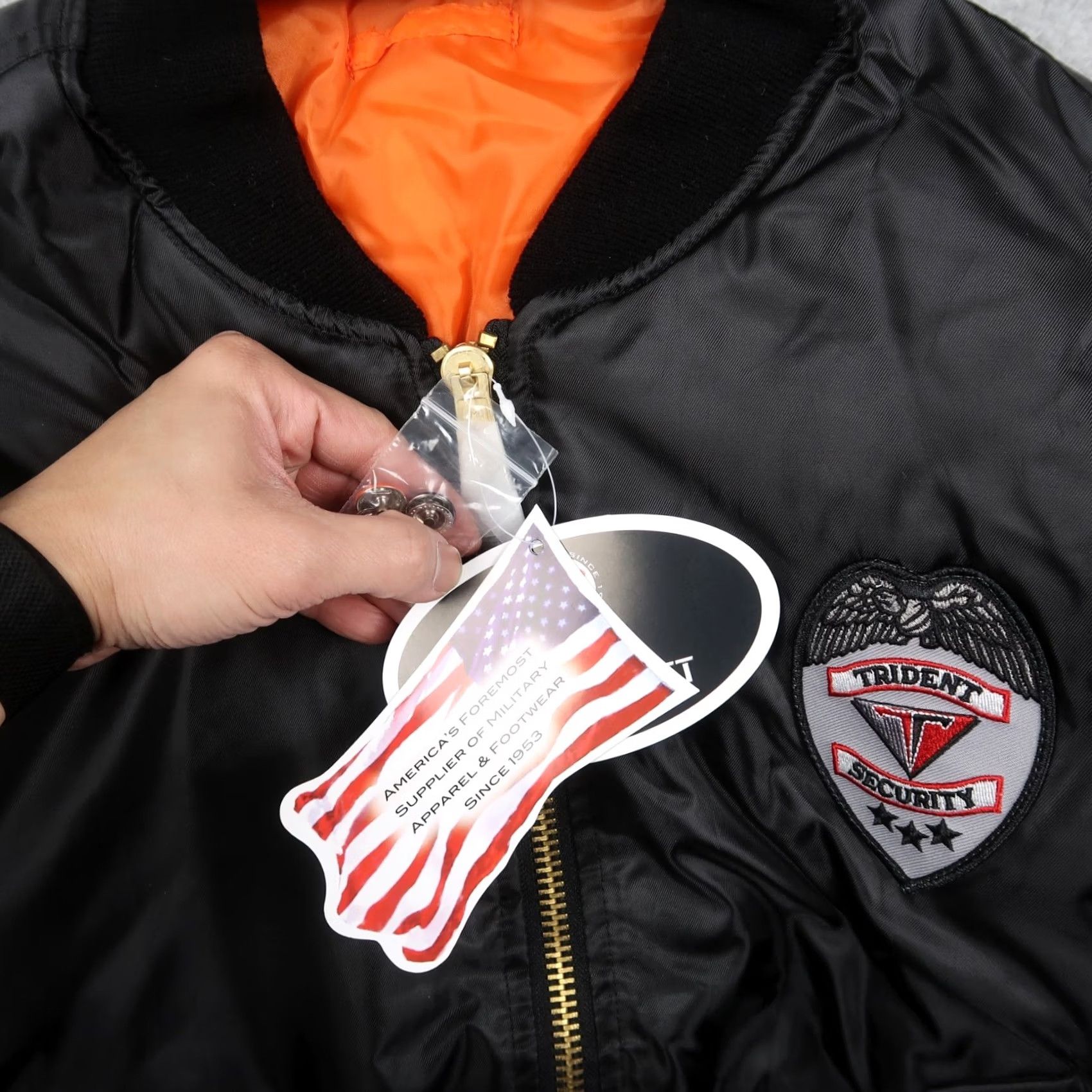 Rothco Rothco MA-1 Jacket Bomber Black Security Reversible Medium M Flyers Size US M / EU 48-50 / 2 - 6 Thumbnail