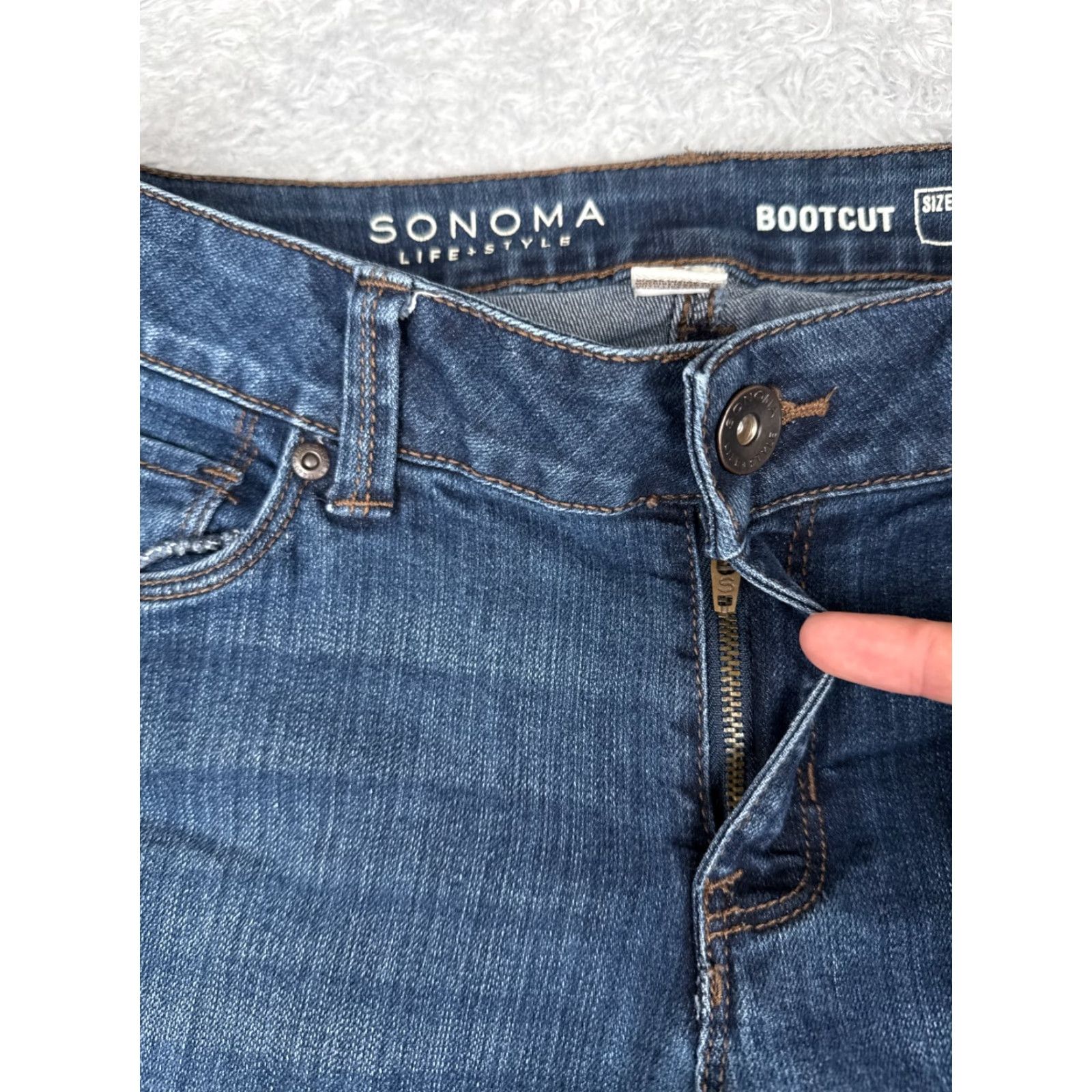 Vintage Sonoma Jeans Womens 6 Blue Denim Bootcut Low Rise Cotton Blend 29x31 Size 28" / US 6 / IT 42 - 5 Thumbnail
