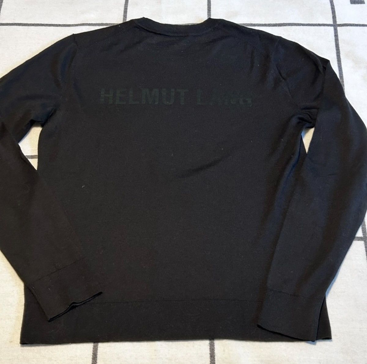 Helmut Lang Helmut Lang Silk/Wool Fine Knit Sweater Black – Minimal Logo Size US S / EU 44-46 / 1 - 7 Thumbnail