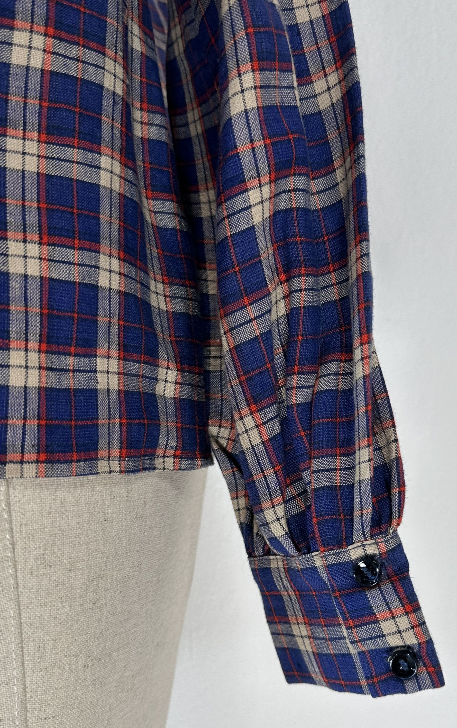 Sezane Linen Tartan Blue Shirt Size S / US 4 / IT 40 - 7 Thumbnail