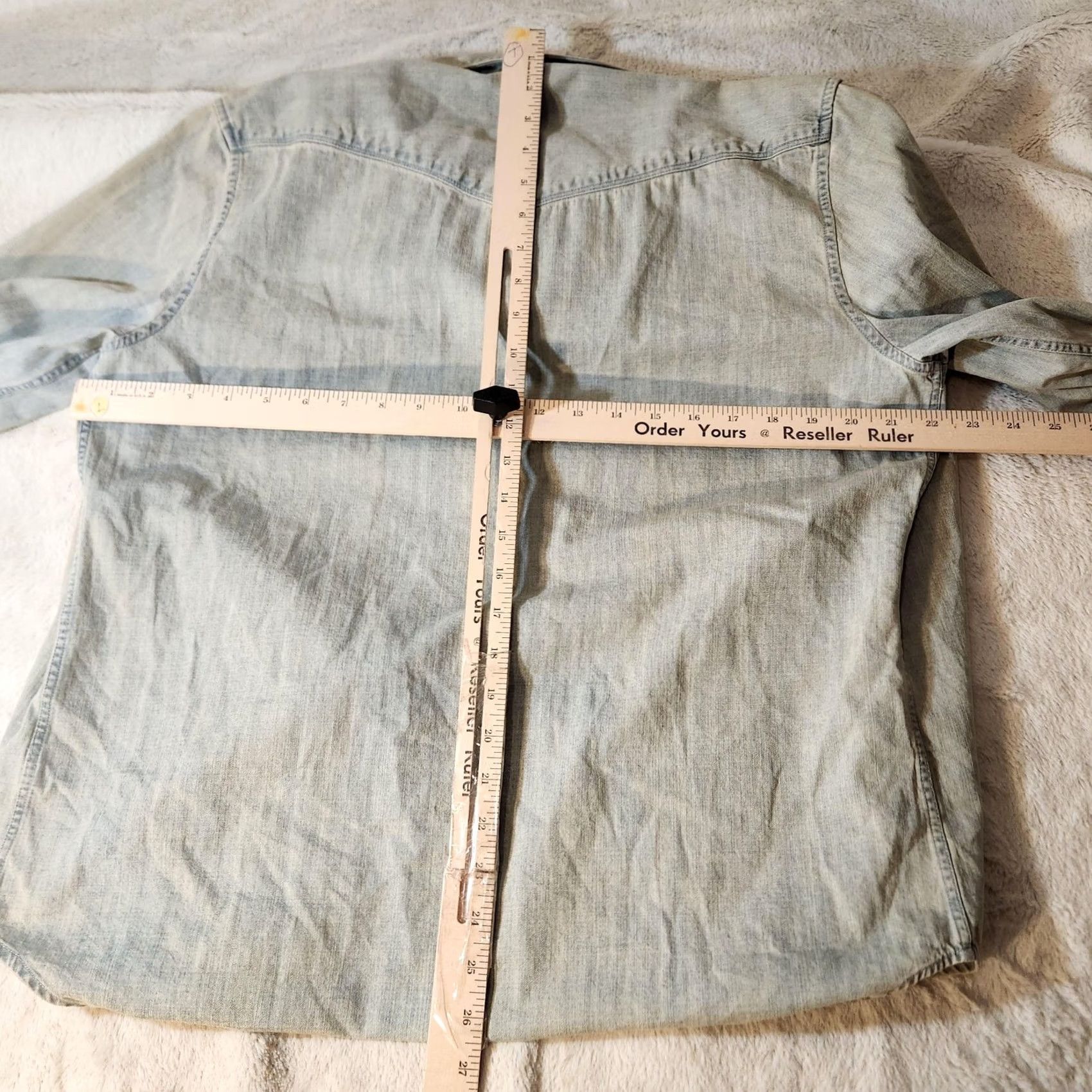 7 For All Mankind 7 For All Mankind Shirt Mens Medium Light Blue Western Snap Button Cotton Denim Shirt Mens Medium Light Blue Western Snap Button Cotton Denim Size US M / EU 48-50 / 2 - 5 Thumbnail