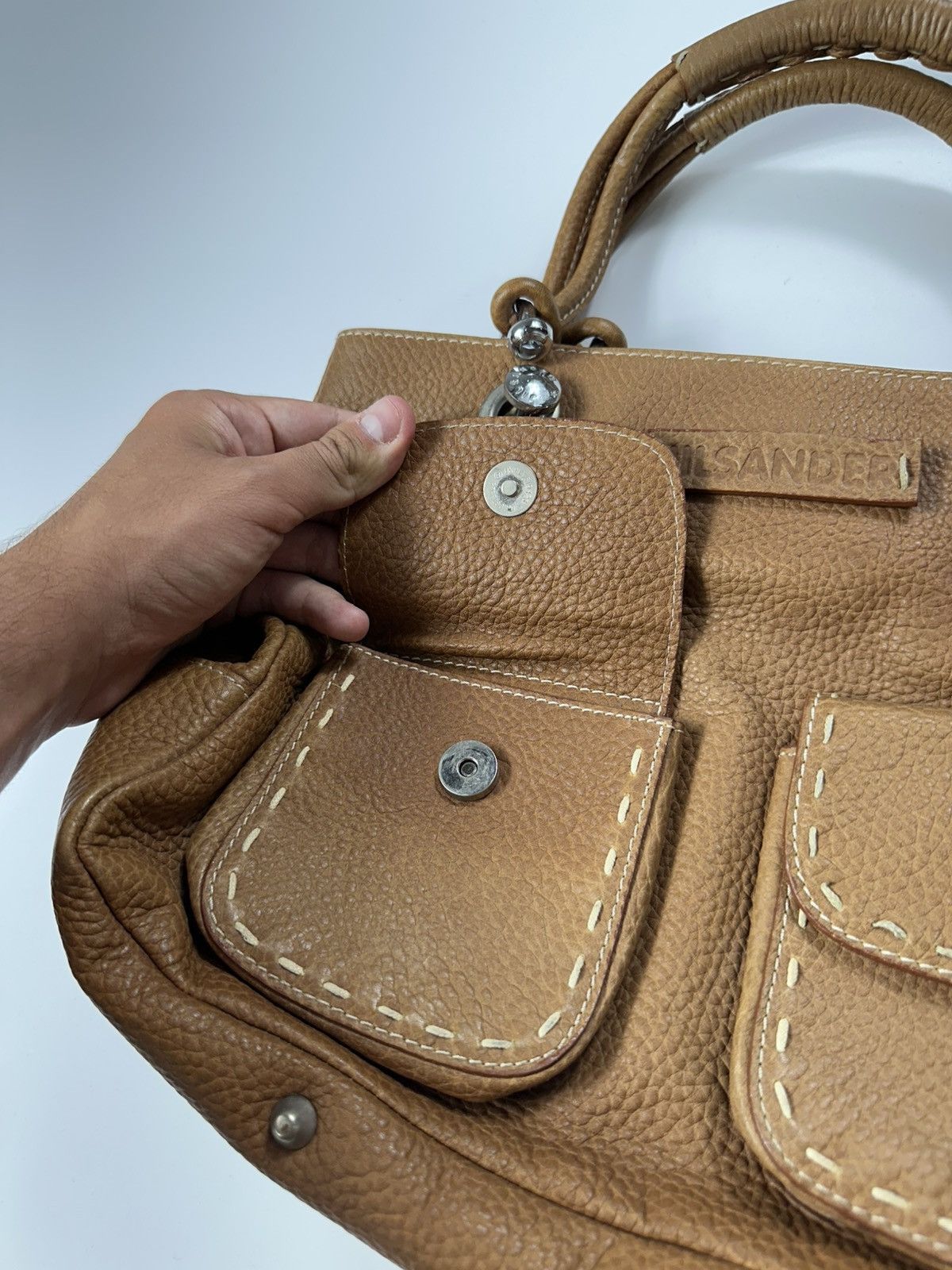 Jil Sander Jil Sander Leather Handbag Brown Vintage Size ONE SIZE - 8 Thumbnail