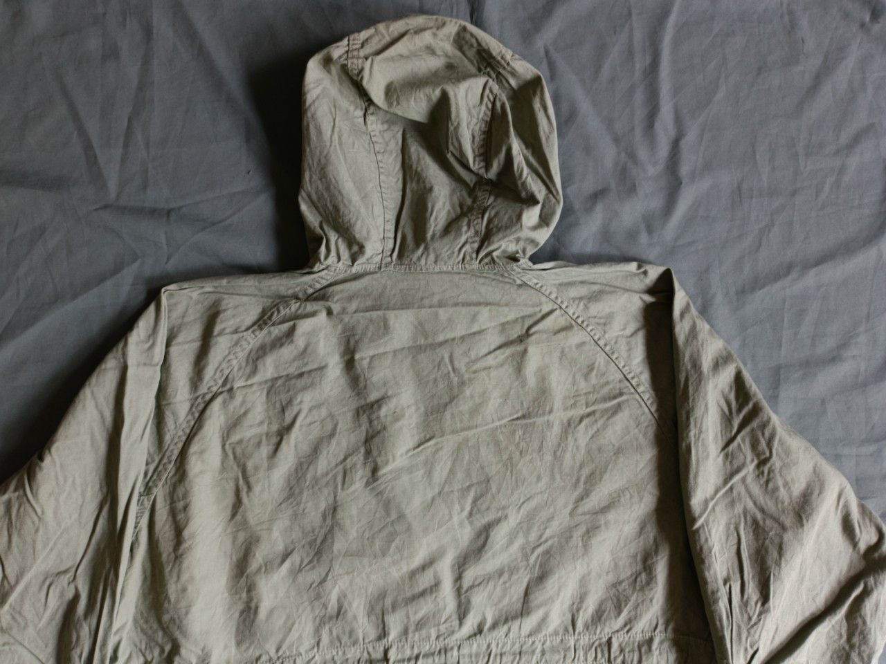 SMOCK Vintage 70s Unknown Solf Green Smock Hoodie Parka. Size US L / EU 52-54 / 3 - 8 Thumbnail