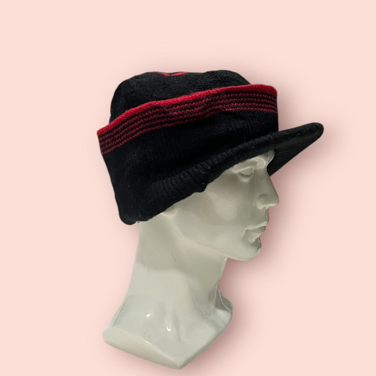 14th Addiction × Homespun Knitwear × Japanese Brand VINTAGE RED SNOWFLAKE LOGO KNITTED ALT BEANIE HAT Size ONE SIZE - 5 Thumbnail