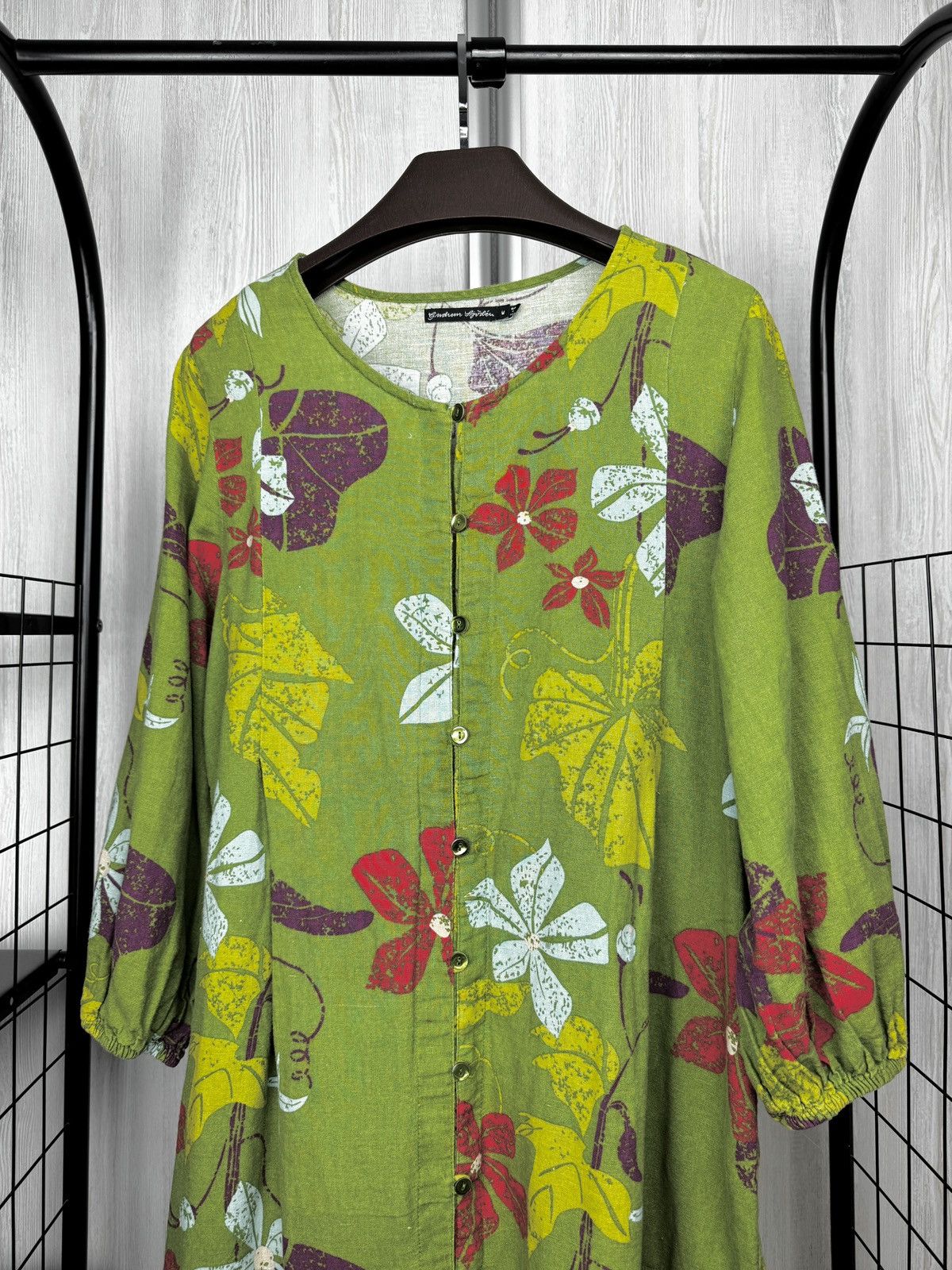Gudrun Sjoden Gudrun Sjödén Flower cotton linen ling sleeve sleeve dress M Size M / US 6-8 / IT 42-44 - 2 Thumbnail