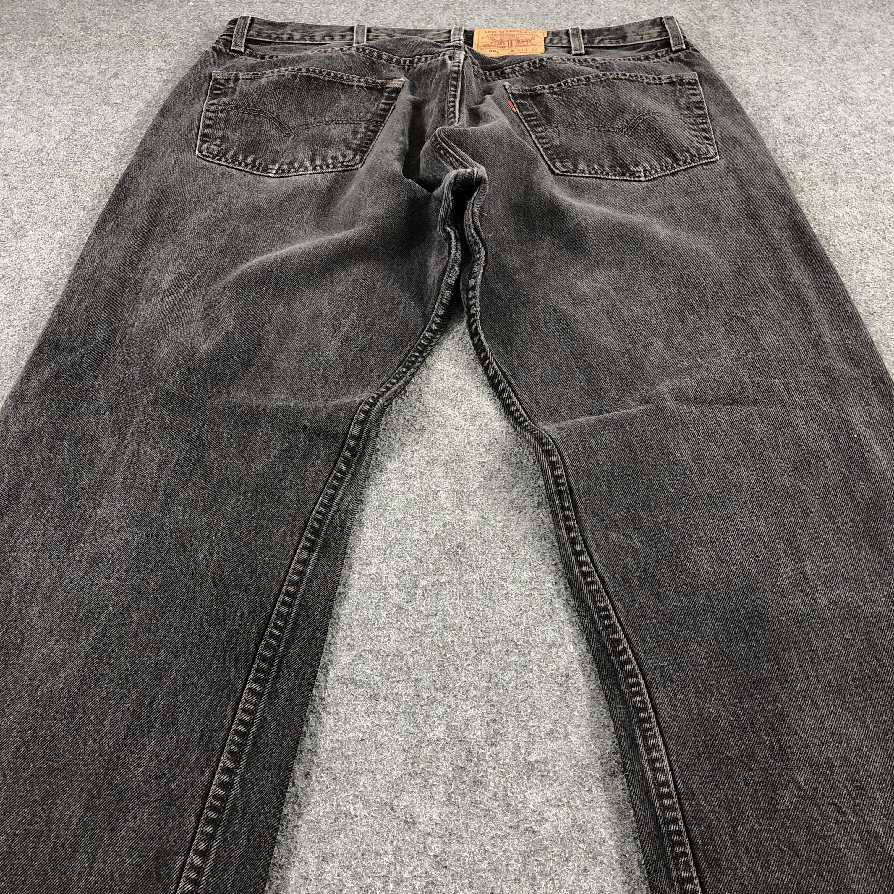 Levi's × Vintage Vintage 90s Faded Black Levis 501 Jeans-JM1536 Size US 39 - 4 Thumbnail