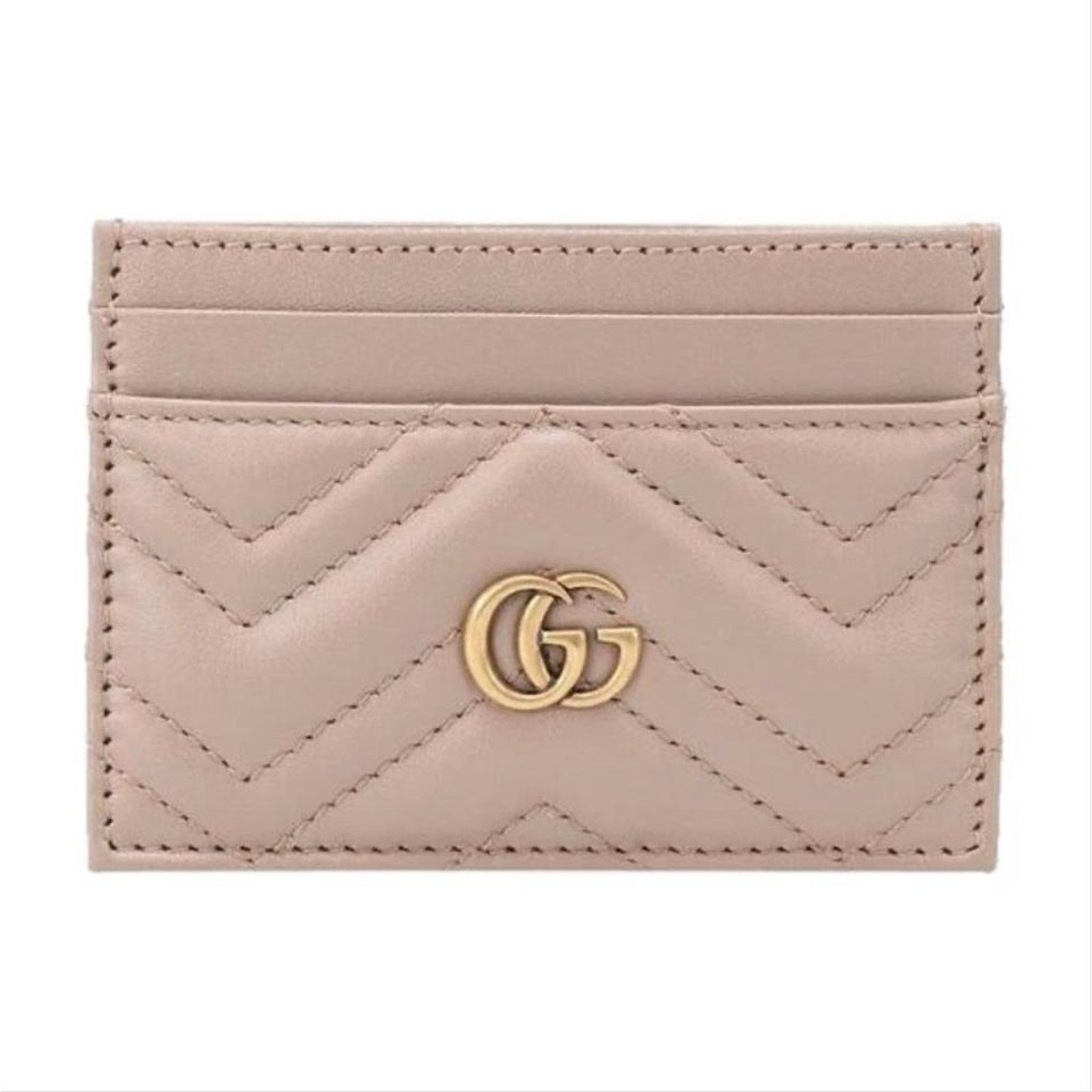 Gucci Marmont GG logo quilted leather card holder Size ONE SIZE - 1 Thumbnail