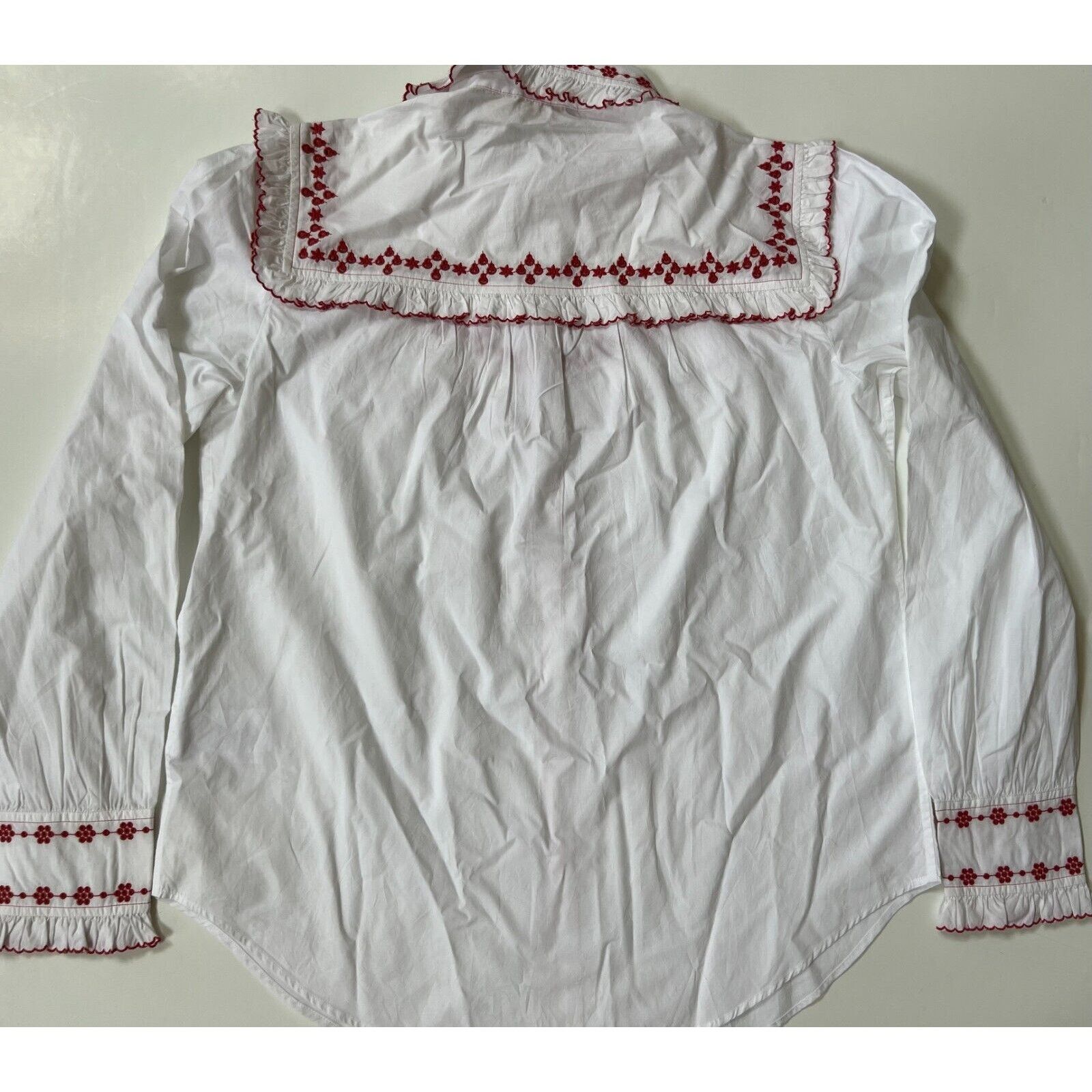 Polo Ralph Lauren Ralph Lauren White Embroidered Button Front Shirt Blouse L Size L / US 10 / IT 46 - 2 Thumbnail