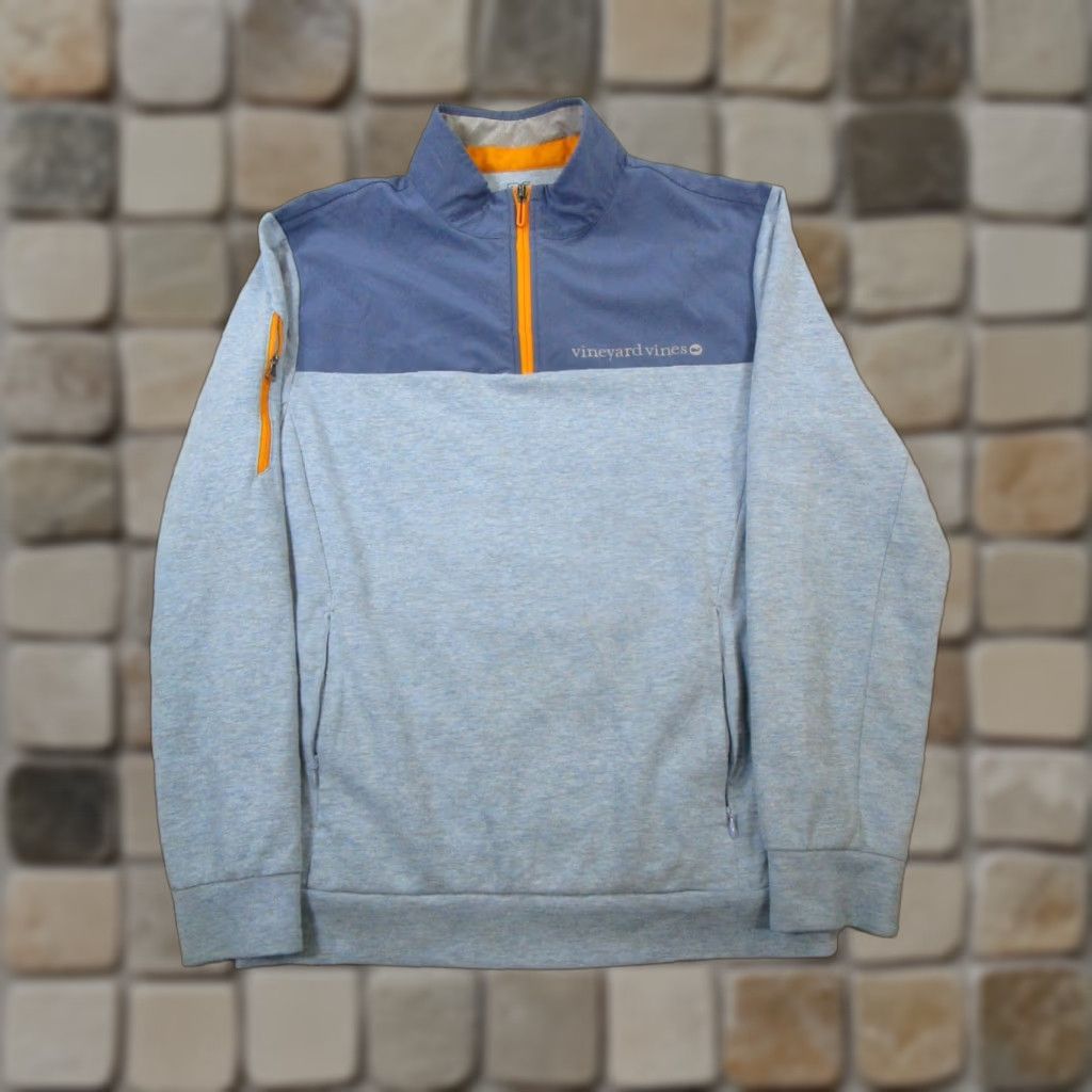 Vineyard Vines VINEYARD VINES Sweater Mens Small Blue Golf Pullover Mock Neck Long Sleeve Regular Logo Knit Pullover Mens Easy Care VINTAGE: No Size US S / EU 44-46 / 1 - 1 Thumbnail