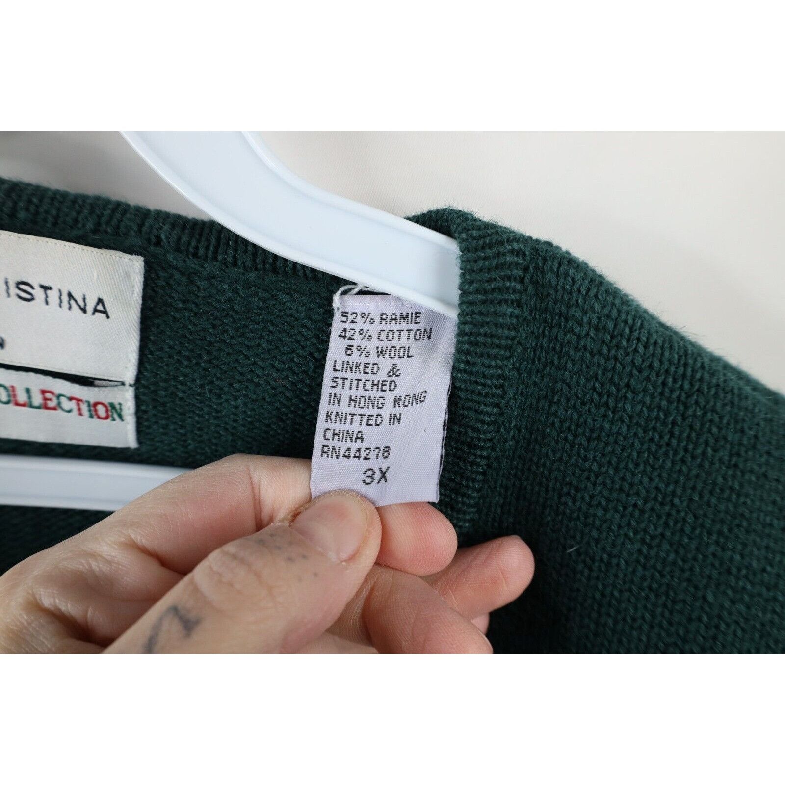 Vintage Vintage Y2K 2001 Christmas Cat Bells Knit Cardigan Sweater Size 3XL / US 20-22 - 12 Thumbnail