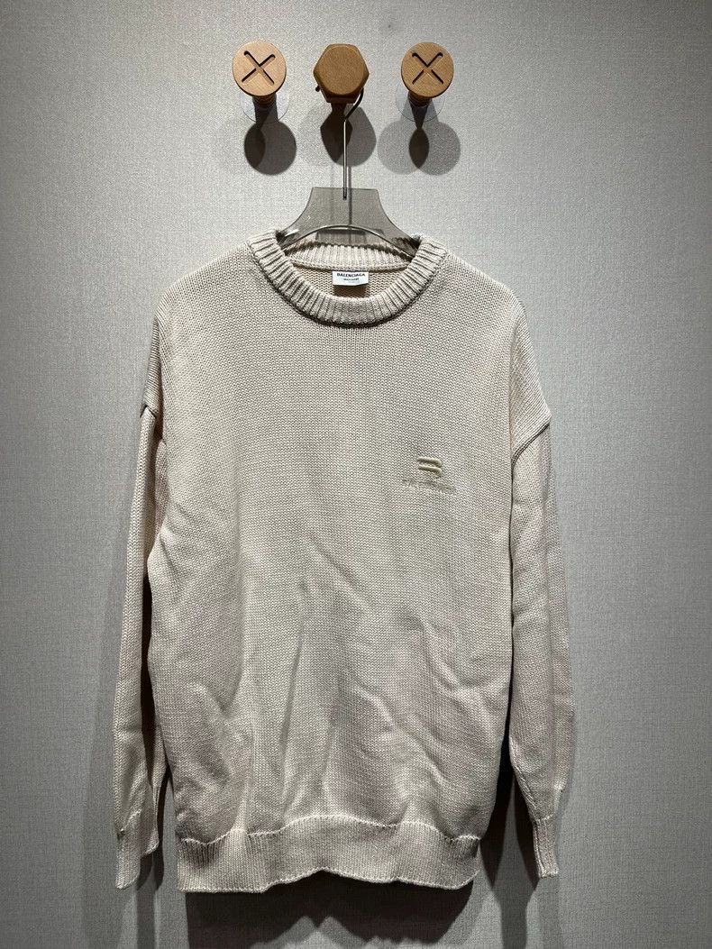 Balenciaga Balenciaga Double Hook Embroidered Knit Sweater Size US S / EU 44-46 / 1 - 1 Thumbnail