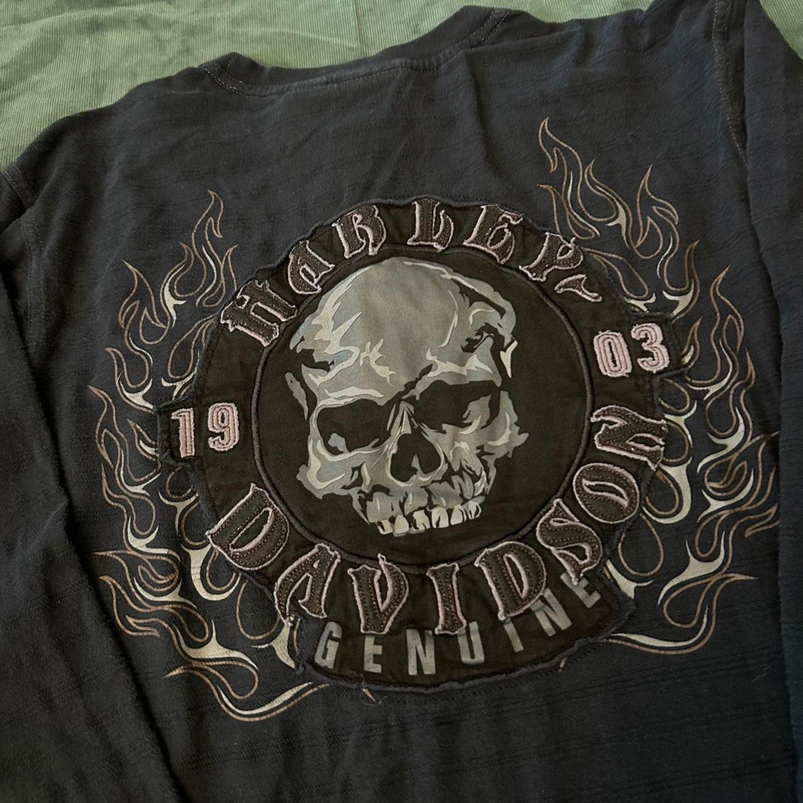 Harley Davidson Y2k harley davidson skull longsleeve Size US M / EU 48-50 / 2 - 5 Thumbnail