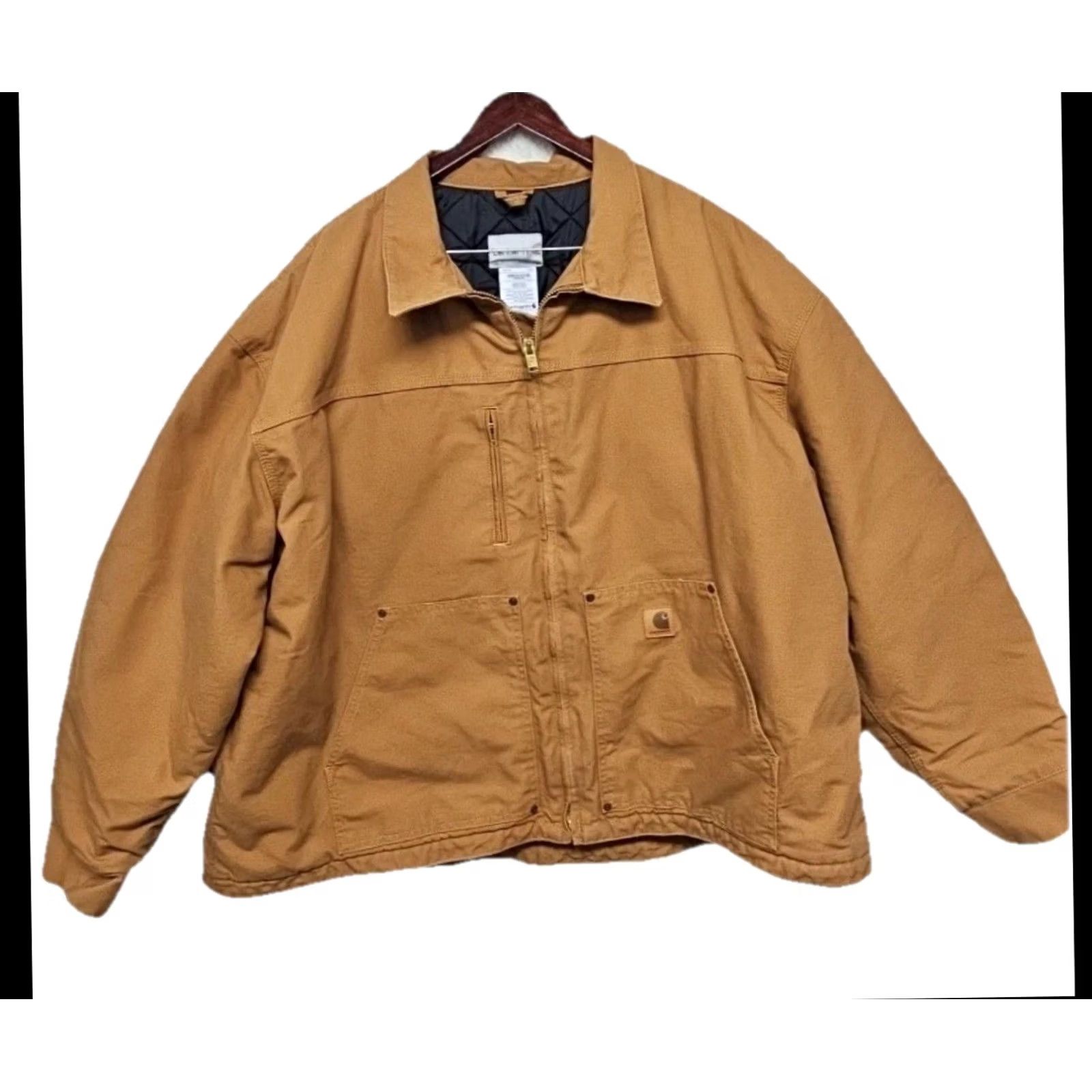 Carhartt Carhartt Duck Canvas Quilted Lined Work Jacket Brown 4XL Regular Mens Big & Tall Jacket Size US XXL / EU 58 / 5 - 2 Thumbnail