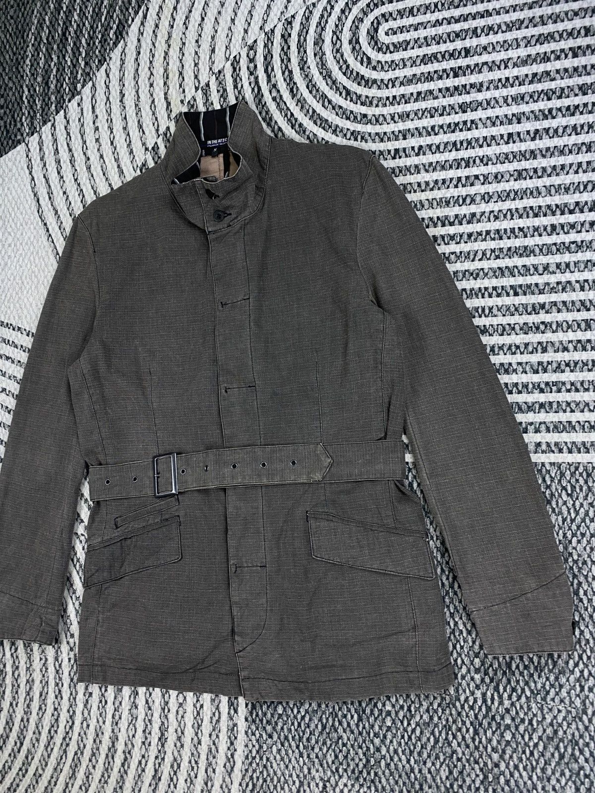 In The Attic In The Attic Grey Utility Jacket with Belt & Patterned Colar Size US M / EU 48-50 / 2 - 5 Thumbnail