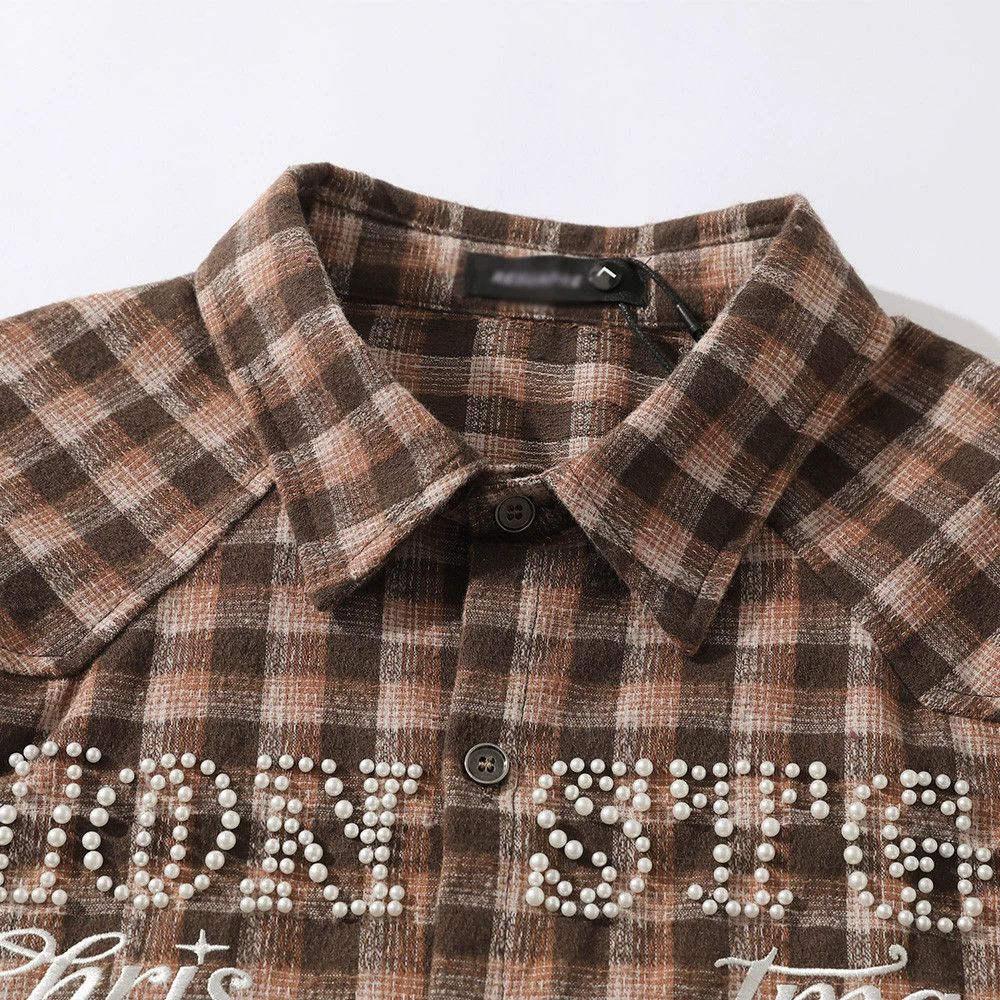Vintage Men's loose casual retro plaid long-sleeved shirt Size US M / EU 48-50 / 2 - 3 Thumbnail