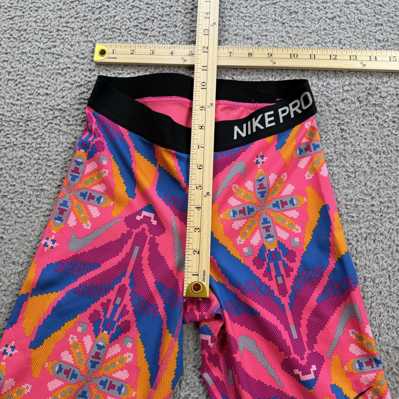 Nike Nike Pro Dri Fit Pink Multicolor Compression Leggings Womens Size 28" / US 6 / IT 42 - 4 Thumbnail