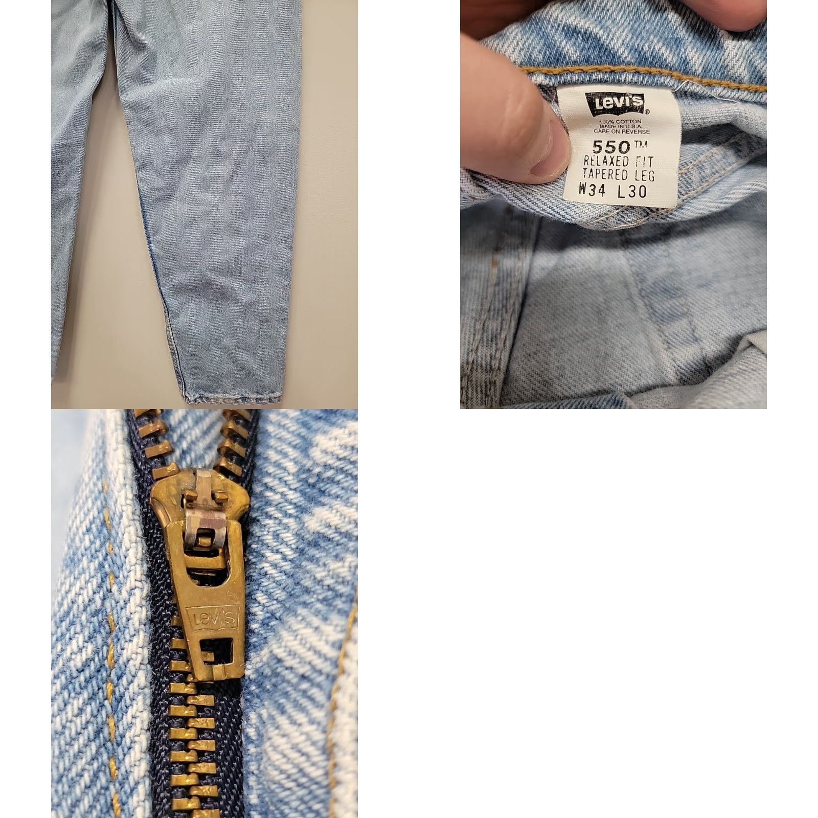 Levi's VINTAGE Levi's Jeans Men 34x30 550 Relaxed Tapered Light Wash USA Jeans Size US 34 / EU 50 - 9 Thumbnail