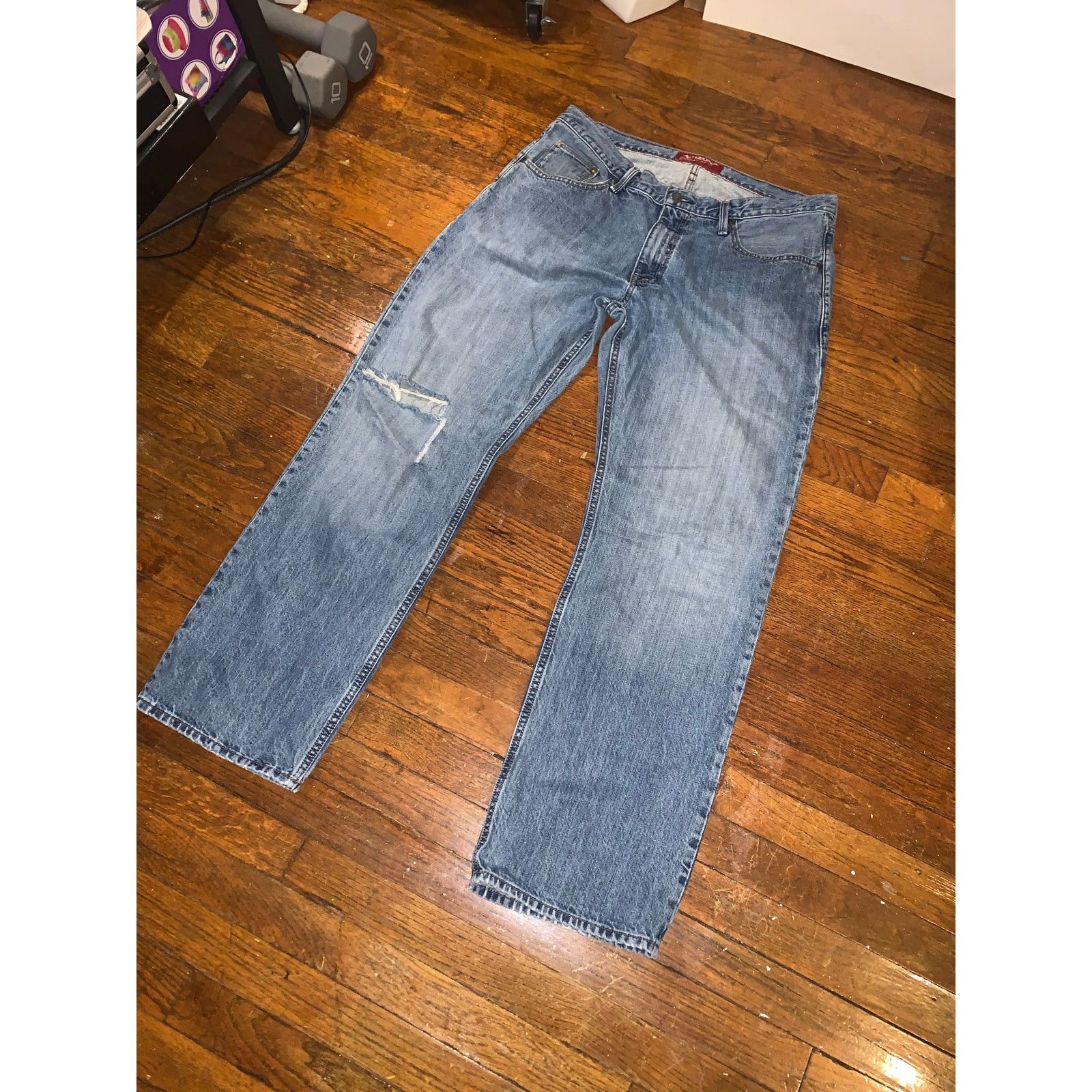 Other × Vintage Y2K Arizona Jeans Distressed Knee Denim 36x32 Made in Mexico Size US 36 / EU 52 - 7 Thumbnail