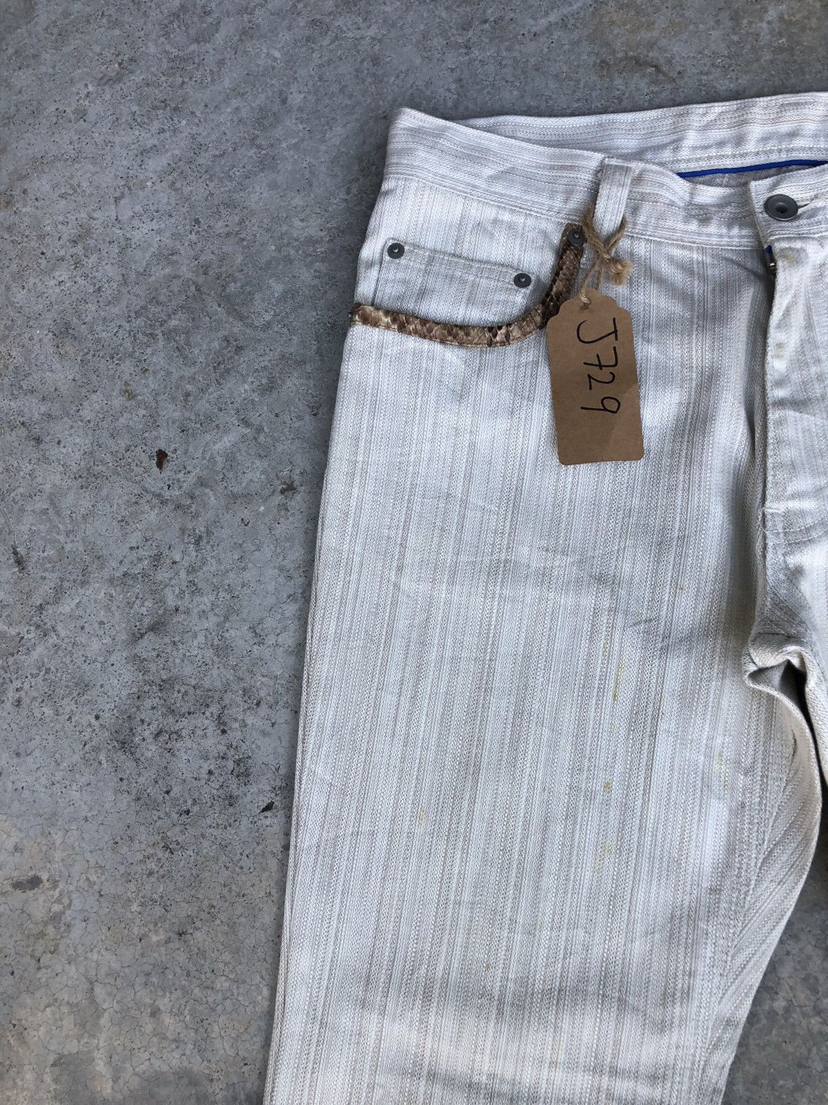 If Six Was Nine Japanese Takaio Flared Jeans Snake Skin Distressed Jeans Size US 33 - 4 Thumbnail