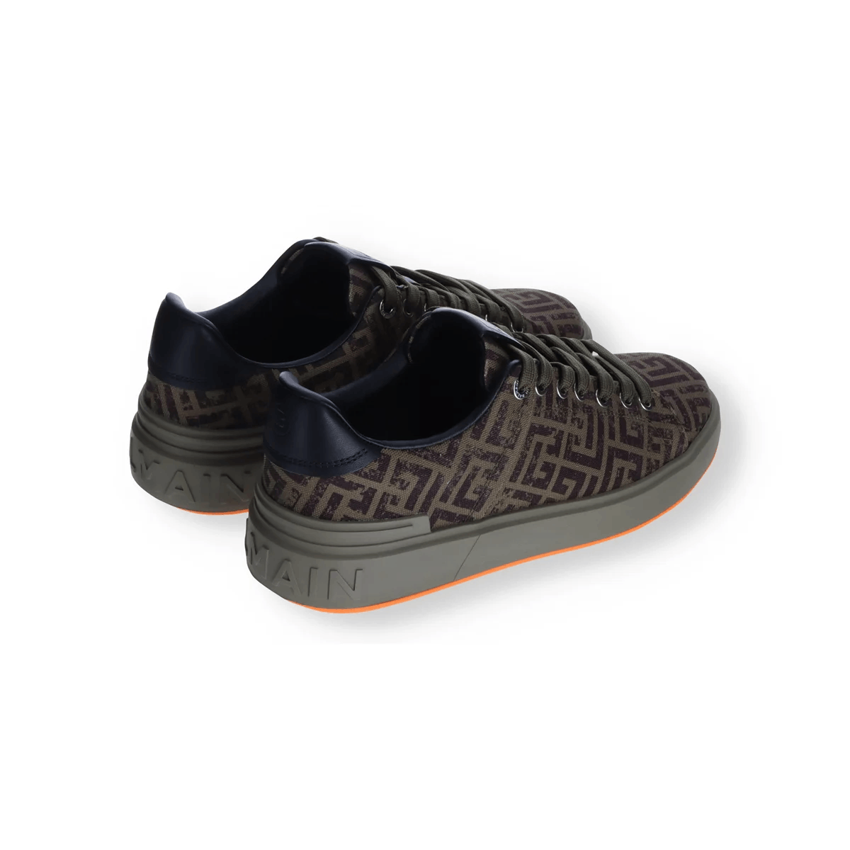 Balmain o1s1wg110325 Logo Low-Top Sneakers in Brown Size US 8 / EU 41 - 3 Thumbnail