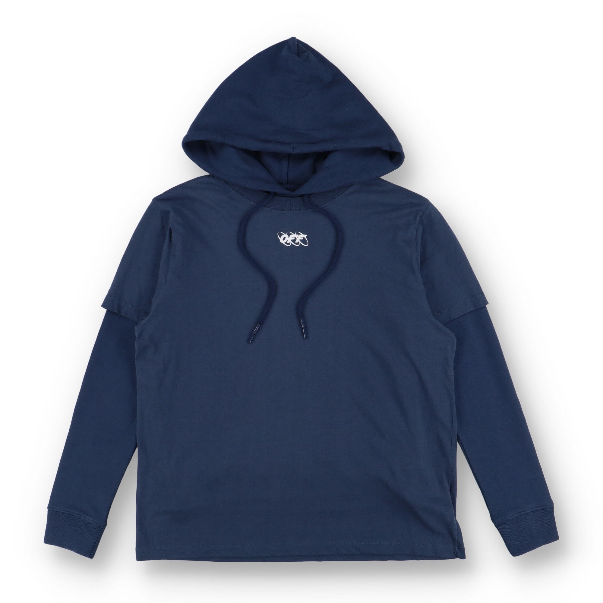 Off-White Blue Mirko First Oversized Layered Tee Hoodie Size US M / EU 48-50 / 2 - 4 Thumbnail