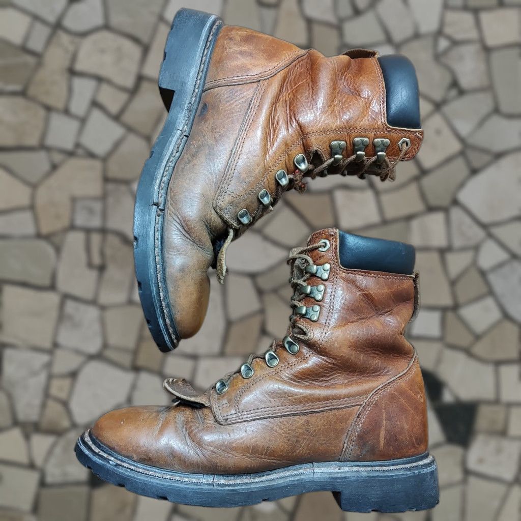 Ariat Ariat Boots Mens 9.5 D Brown Leather Western 37820 Lace Up Cowboy Farm Oil Resistant Balance Boots Size US 10 / EU 43 - 1 Thumbnail