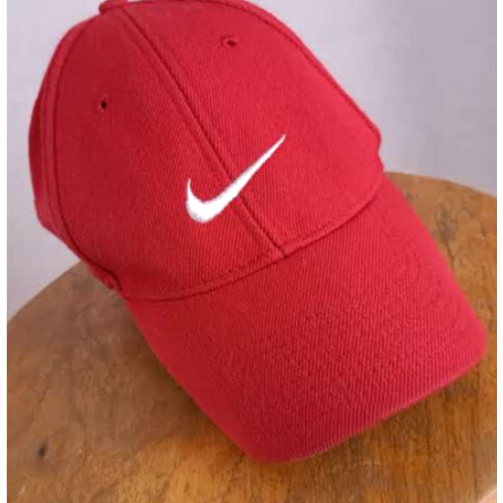 Nike Nike Red Adjustable Hat Baseball Cap Mens Adjustable Size Strap Embroidered 1990s Canvas Cap Size ONE SIZE - 4 Thumbnail