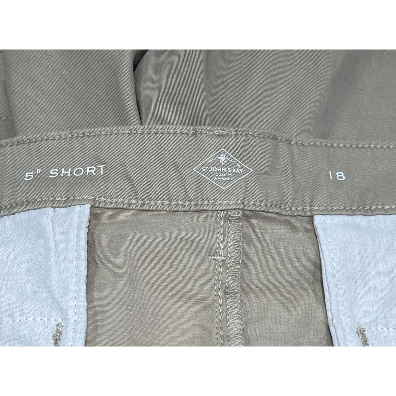 Other St. John's Bay - Women's Mid Rise 5" Inseam Chino Short - Be Size 40" / US 18 - 13 Thumbnail
