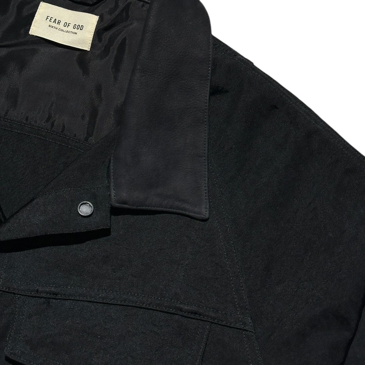 Fear of God Sixth collection Leather collar nylon trucker jacket Size US L / EU 52-54 / 3 - 3 Thumbnail