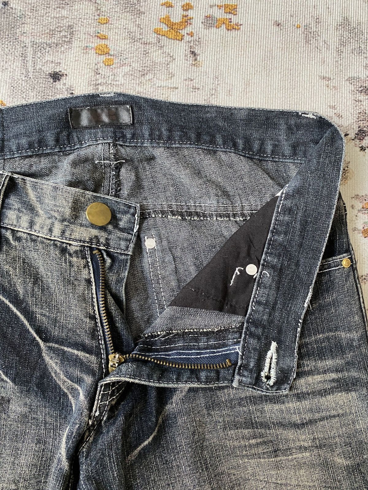 Japanese Brand Black Baccara Distressed Claws Mark Design Flare Denim Size US 32 / EU 48 - 12 Thumbnail