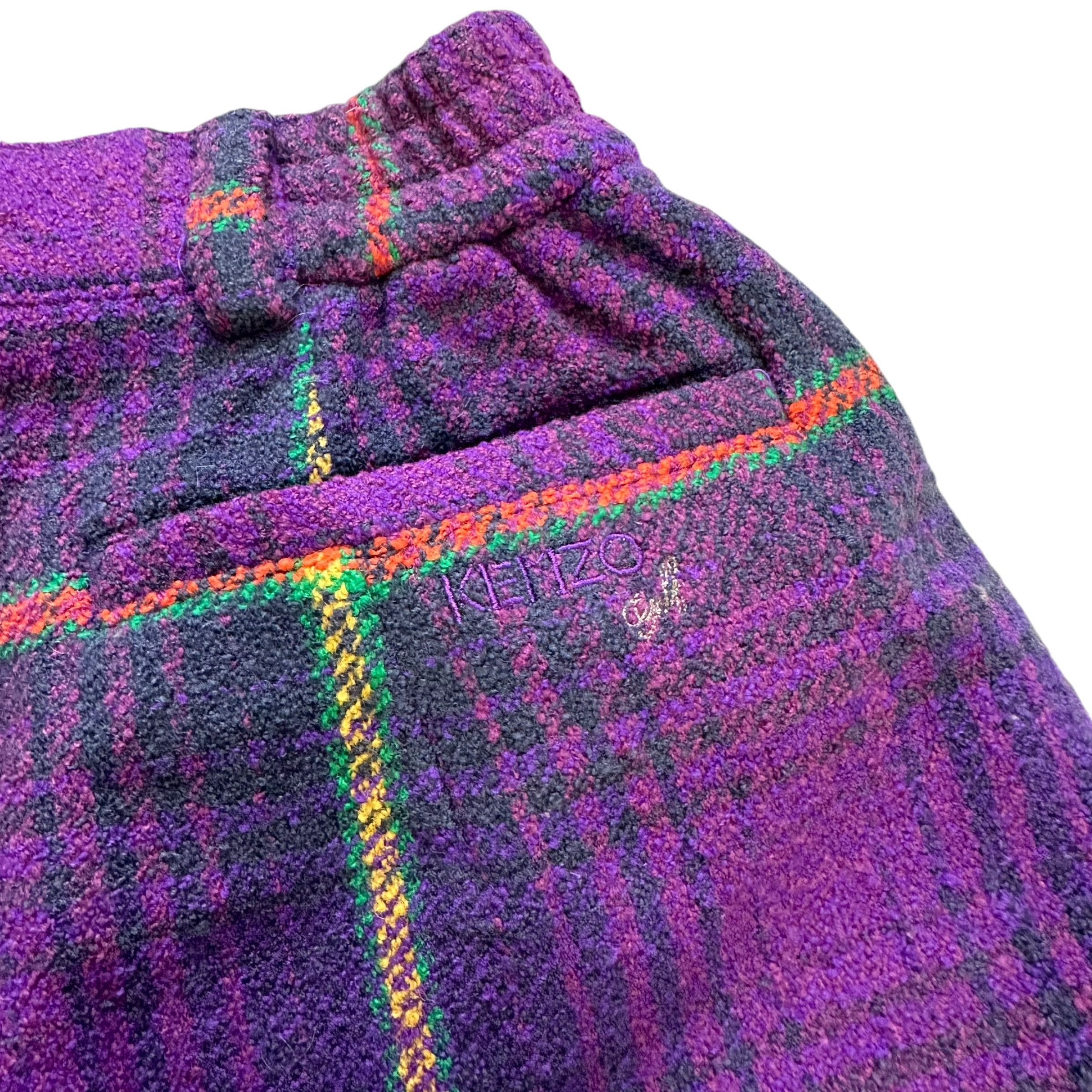 Kenzo KENZO Checked Purple Shorts Elastic Waist W23-26 #A61-1406 Size 26" / US 2 / IT 38 - 8 Thumbnail