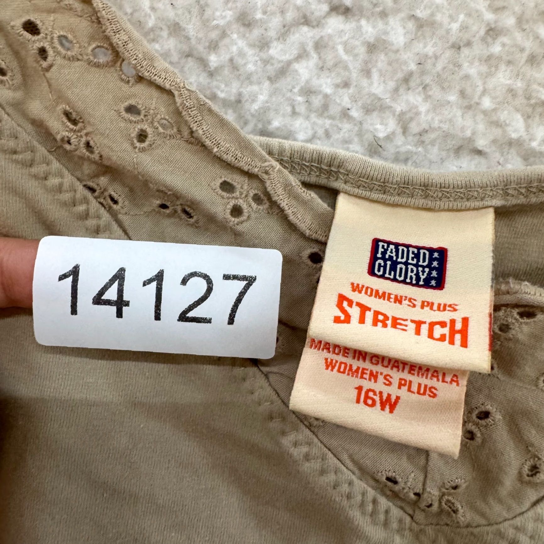 Faded Glory Y2K Vintage Camisole Tank Top 16 XL Tan Beige Built-In-Bra Spaghetti Cotton Boho Shirt Mens? Girls? Size XXL / US 16-18 / IT 52-54 - 6 Thumbnail