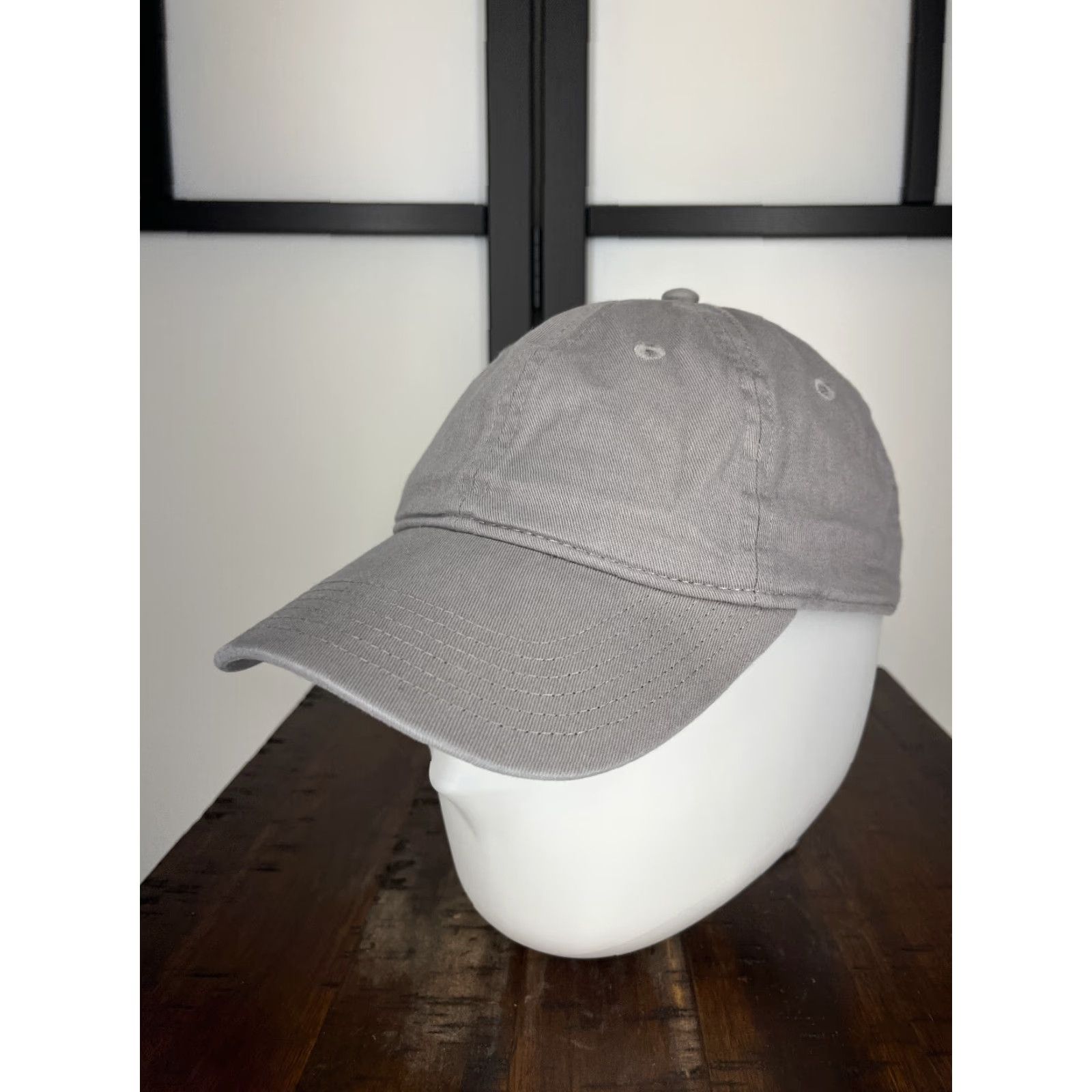 Champion Champion Hat Cap Strap Back Adult One Size Gray Embroidered 100% Cotton Golf Hat Cap Button Back Adjustable Twill Logo Mens Size ONE SIZE - 4 Thumbnail