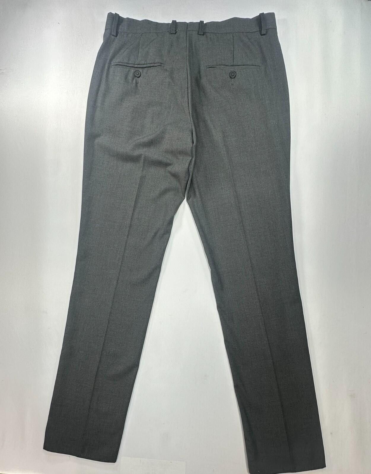 H&M H&M Slim Fit Flat Front Regular Dress Pants Gray Mens 34/30 Size US 34 / EU 50 - 2 Thumbnail