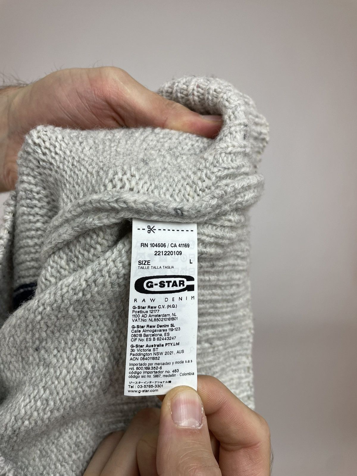 G-Star G-star RAW PIT SHAWL Collar knit l/s sweater Mens size L Size US L / EU 52-54 / 3 - 9 Thumbnail