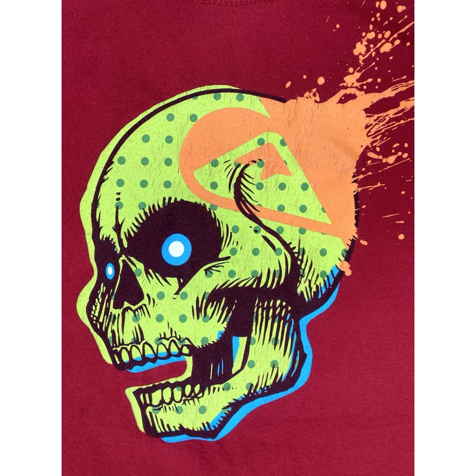Quiksilver Quiksilver Skull Graphic T-shirt Men Medium Red Short Sleeve Crew Neck Size US M / EU 48-50 / 2 - 2 Thumbnail