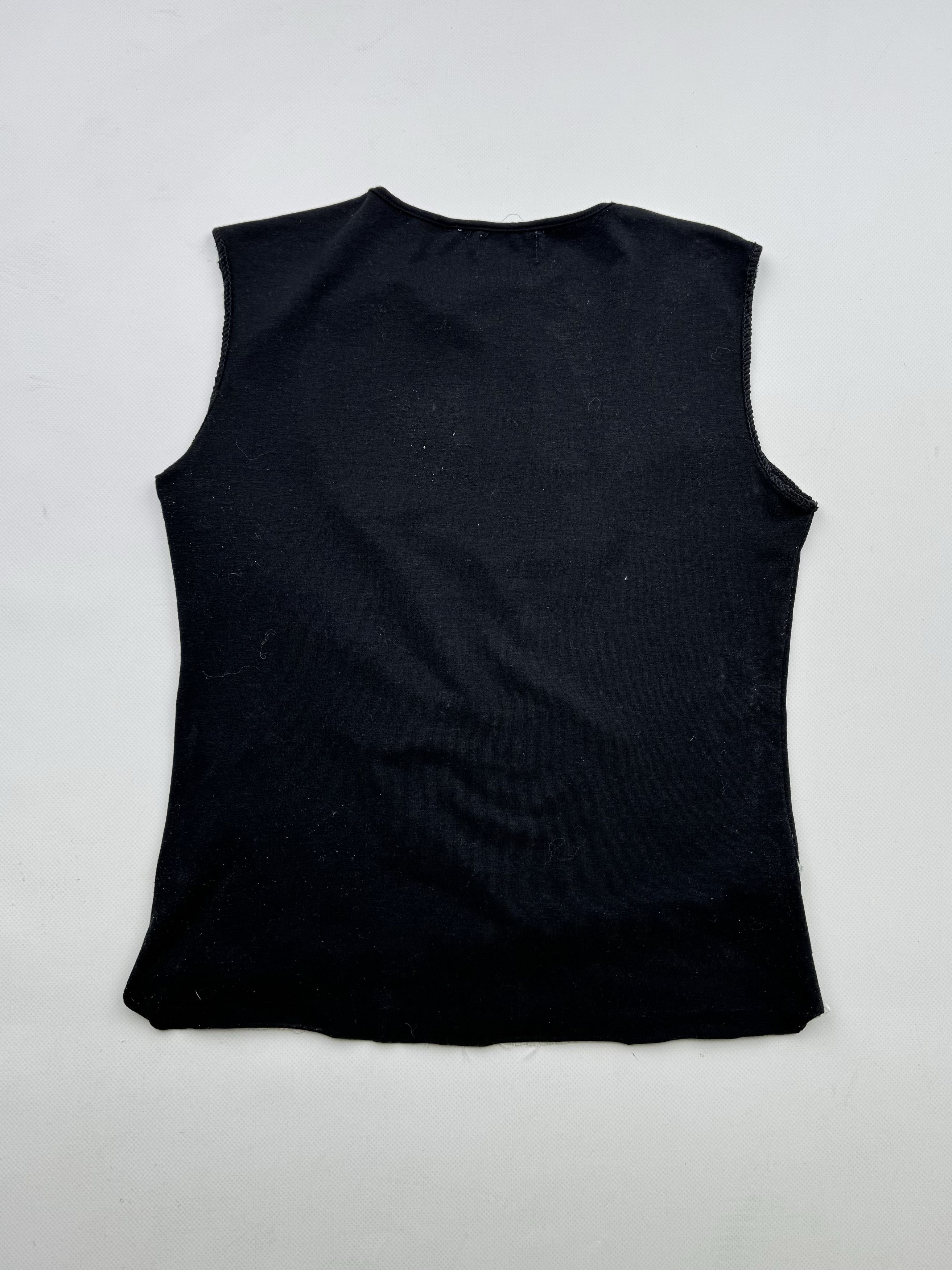 Vintage 90's Tank Top With Denim Details B482(V431)E2 Size M / US 6-8 / IT 42-44 - 3 Thumbnail