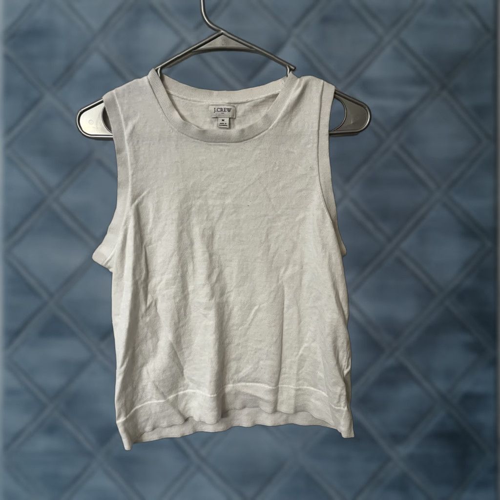J.Crew J.CREW Sweater Shirt Women Medium White Sleeveless Lightweight Cotton Vintage No BO375 Size M / US 6-8 / IT 42-44 - 1 Thumbnail